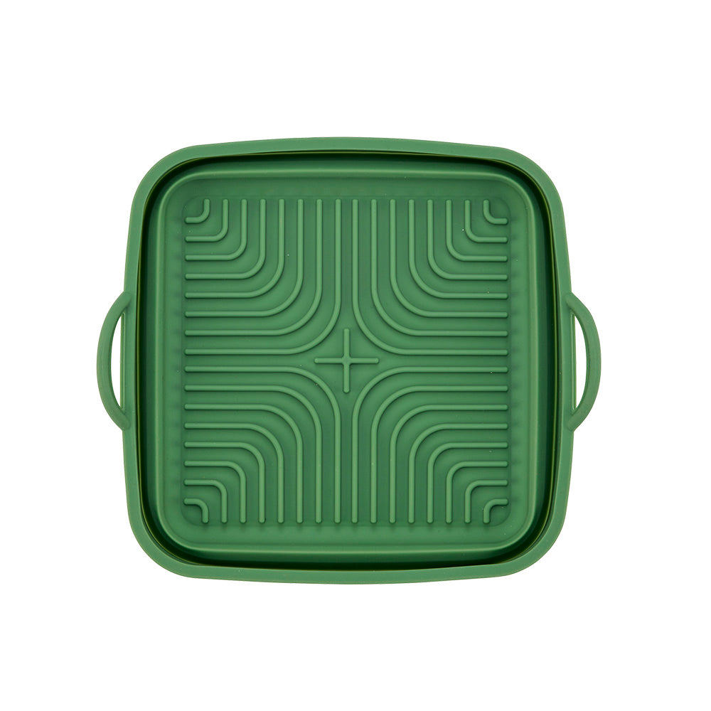 Collapsible 20cm Square Silicone Air Fryer Basket - Non-Stick, Durable & Easy to Clean for Healthy Cooking | Perfect for Roasting Veggies, Baking, and Meal Prep