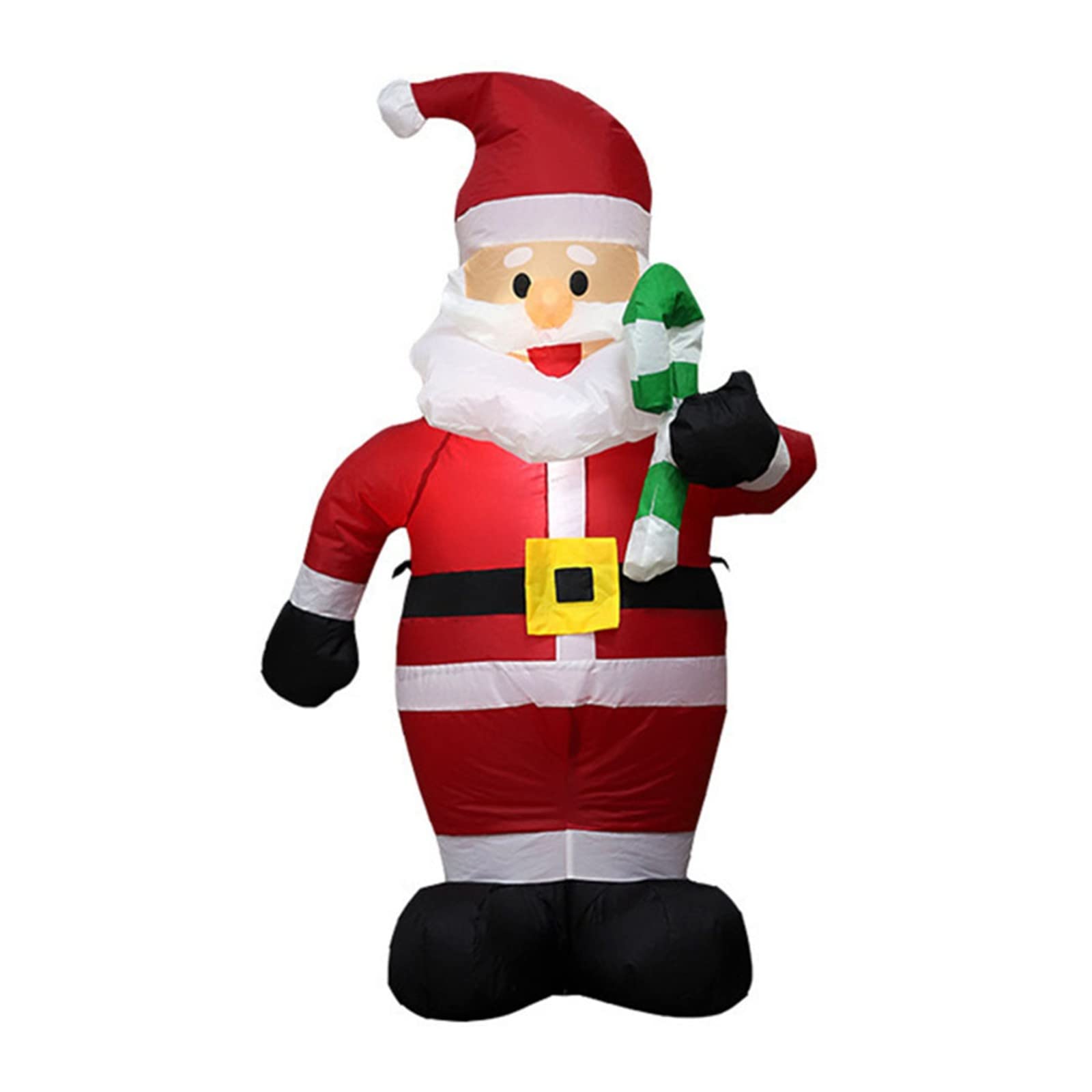 1.2M Inflatable Santa Claus Christmas Ornament with LED Lights - Candy Cane Holding Holiday Yard Decoration for Xmas Party, New Year, and Outdoor Festive Decor (EU Plug)
