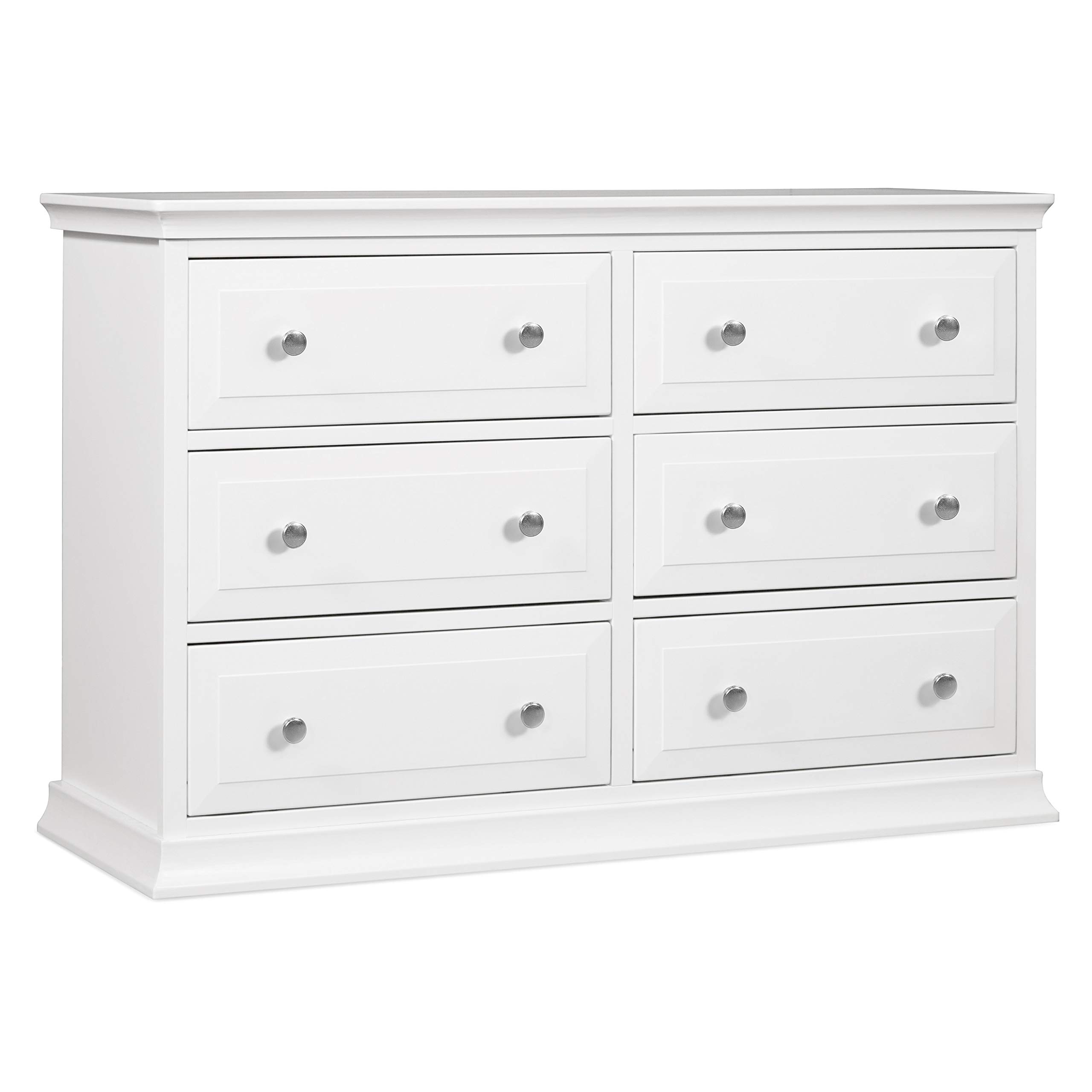 DaVinci Signature 6-Drawer Double Dresser in White - Modern Bedroom Furniture for Storage & Organization - Perfect for Master Bedroom, Guest Room & Nursery
