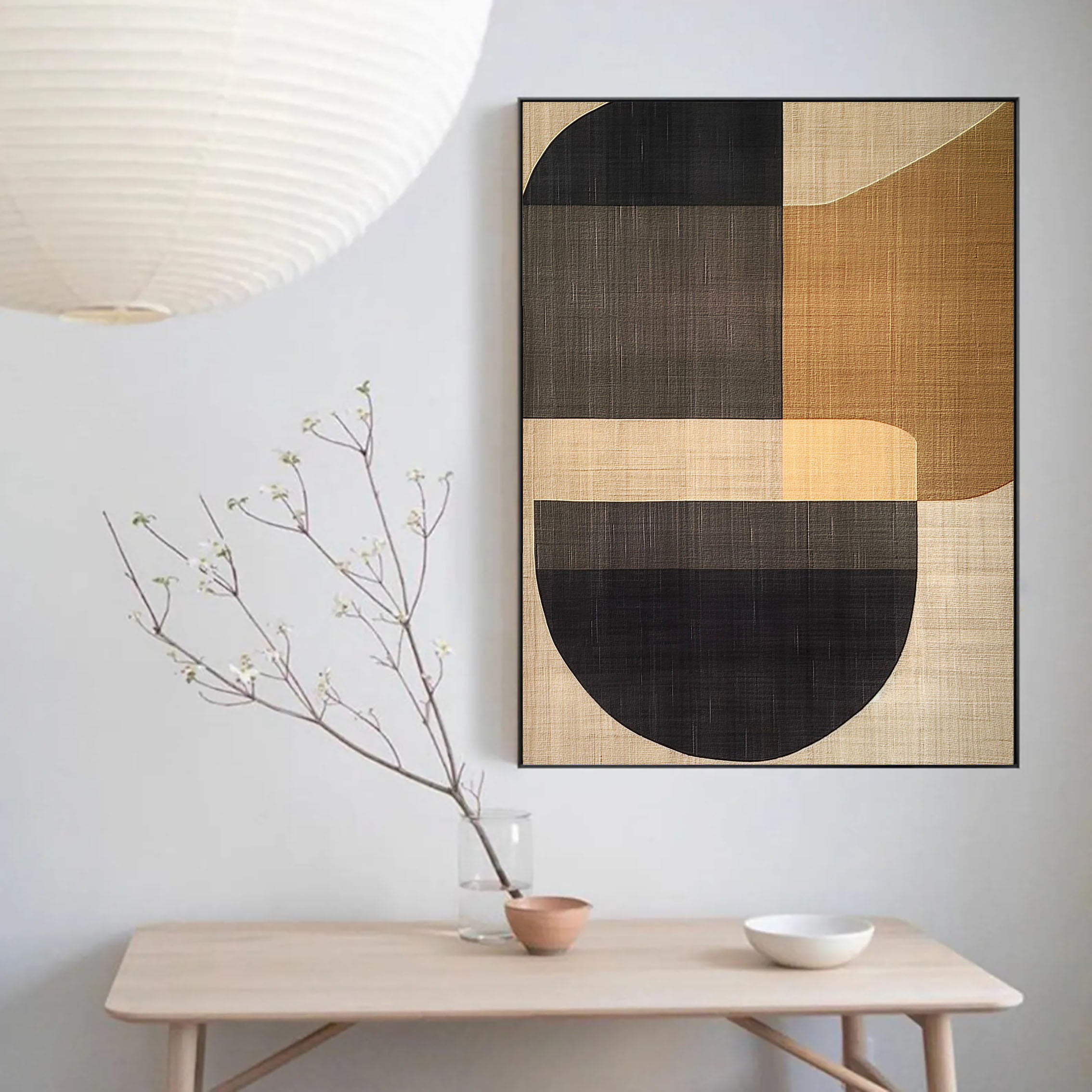 Beige & Brown Abstract Wall Art Print #BB047 - Modern Home Decor for Living Room, Bedroom & Office
