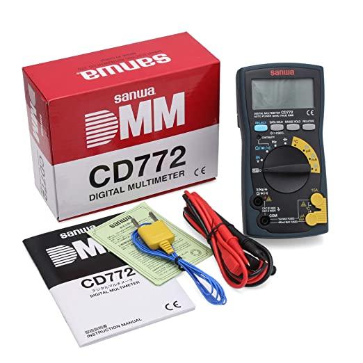 Digital Multimeter with Backlight LCD Display, Temperature Measurement & Auto-Ranging - Perfect for Home DIY, Car Repair & Electrical Testing (Model CD772)