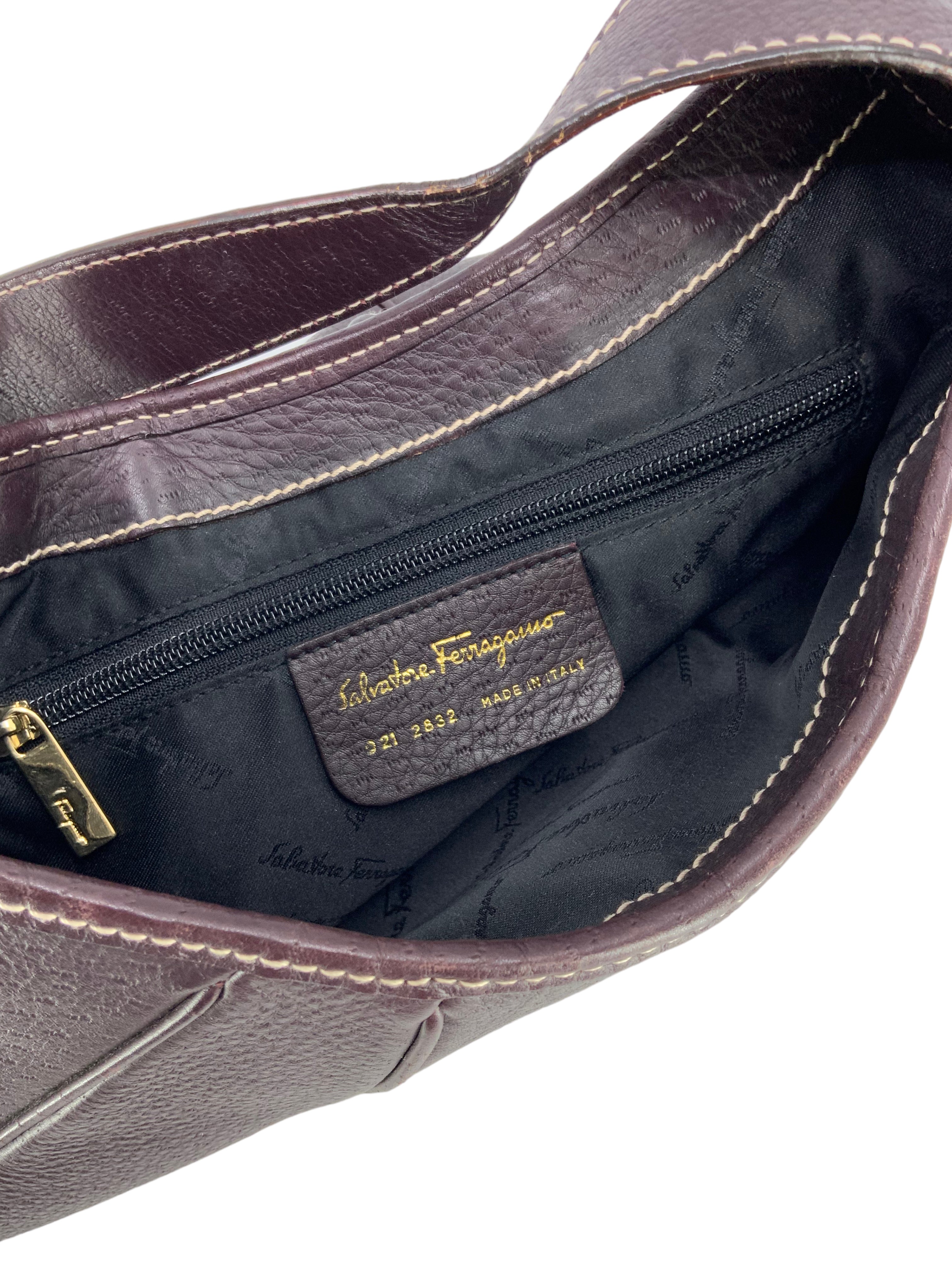 Salvatore Ferragamo Genuine Leather Hobo Handbag for Women - Stylish Shoulder Bag for Work, Travel & Everyday Use