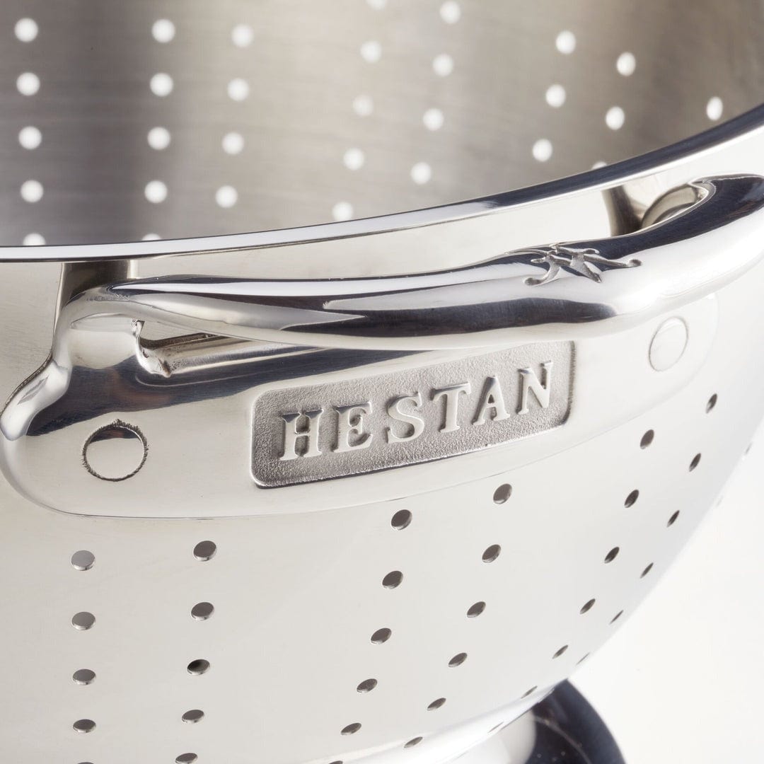 Hestan Provisions 5 Quart Stainless Steel Colander - Durable Kitchen Strainer for Pasta, Vegetables & Fruits | Perfect for Cooking, Washing & Draining