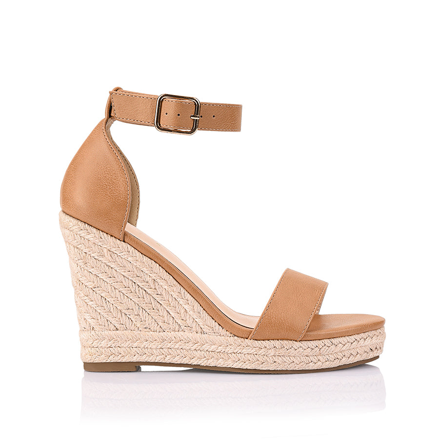Stylish Amena Rope Wedges in Caramel - Perfect for Beach Vacations, Summer Outings & Boho Fashion