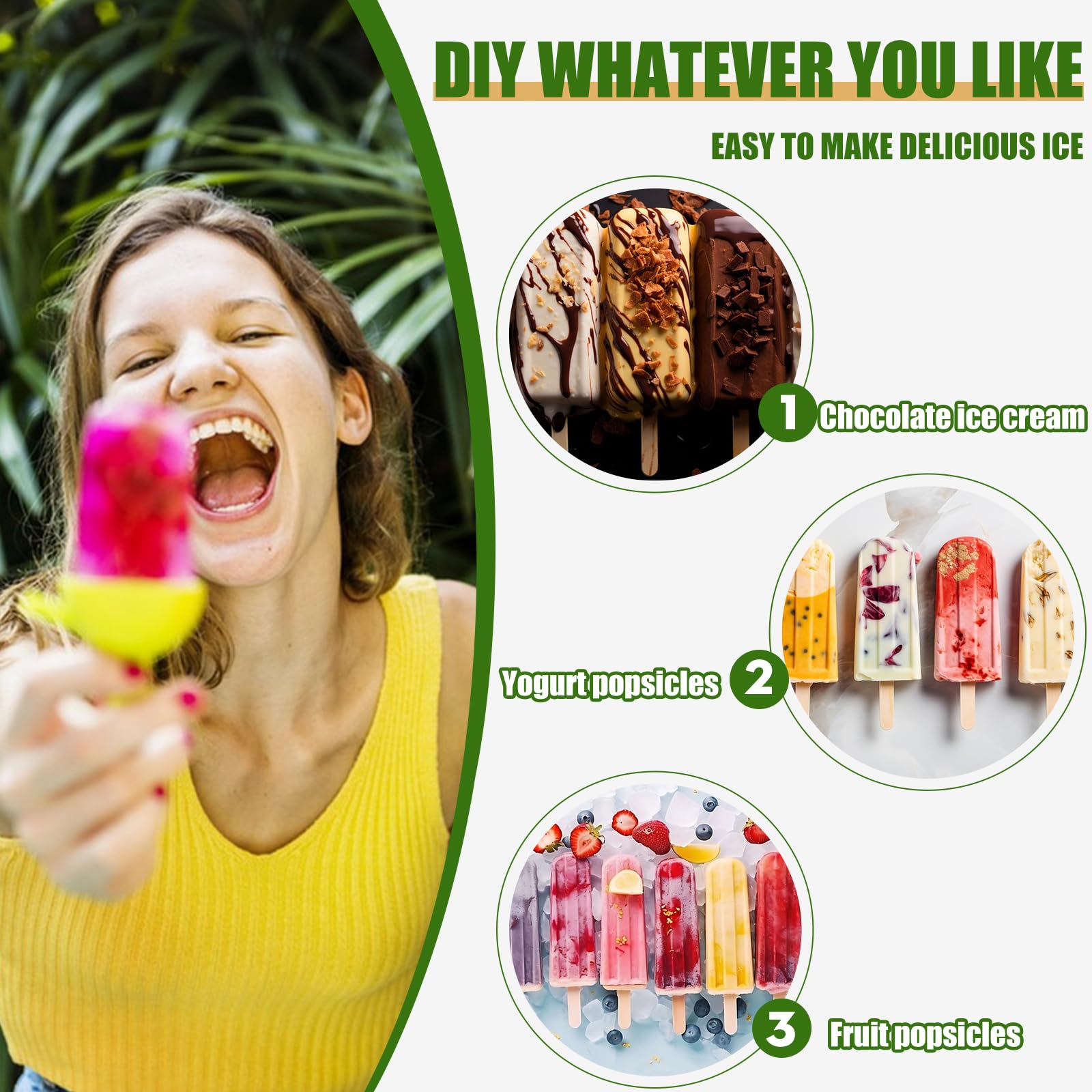 6-Piece Silicone Popsicle Molds BPA Free - Reusable Ice Pop Maker with Sticks for Kids & Adults | Perfect for Summer Treats, Healthy Snacks & DIY Frozen Desserts