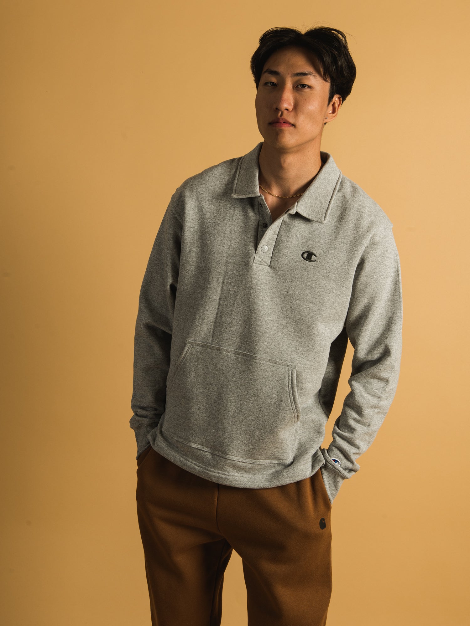 Champion Powerblend Open Hem Rugby Sweatshirt - Soft & Durable Cotton Blend for Men & Women - Perfect for Gym, Workouts & Casual Wear