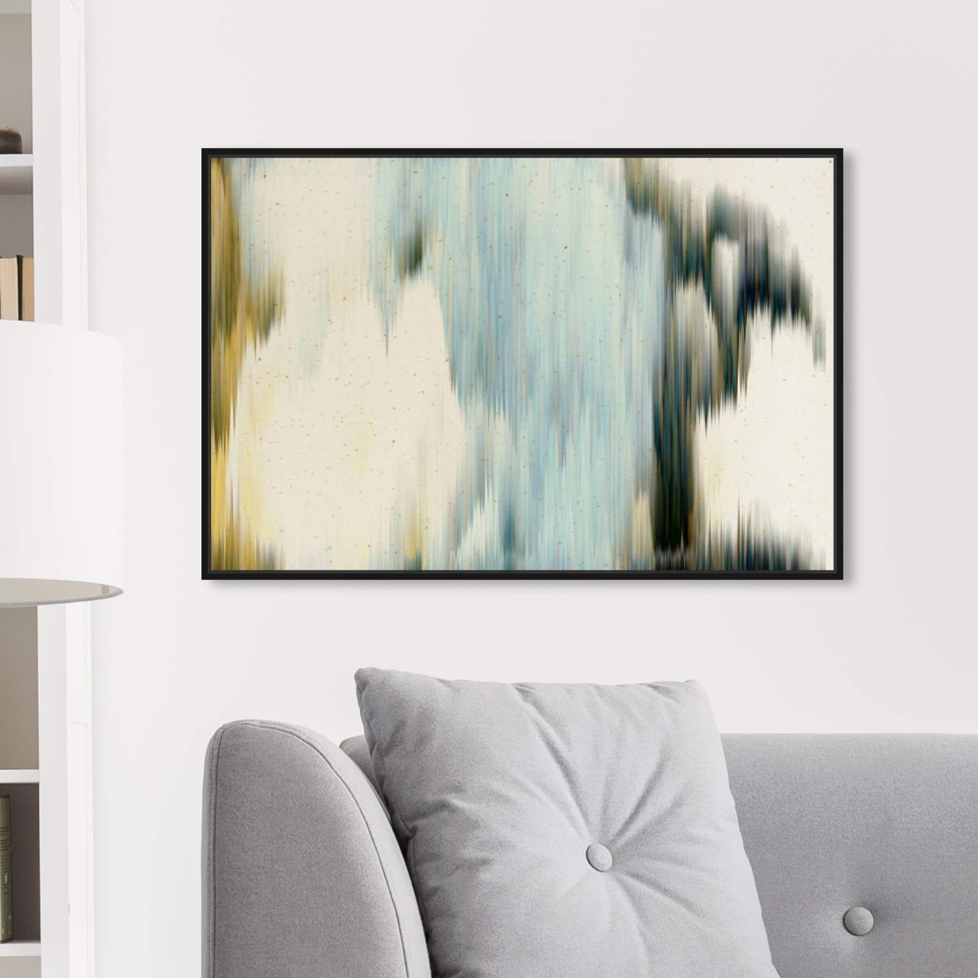 Abstract Framed Wall Art Canvas Print 'Baritone' - 30x20 Inch Modern Home Decor in White & Blue | Perfect for Living Room, Bedroom & Office Decorations | The Oliver Gal Artist Co.