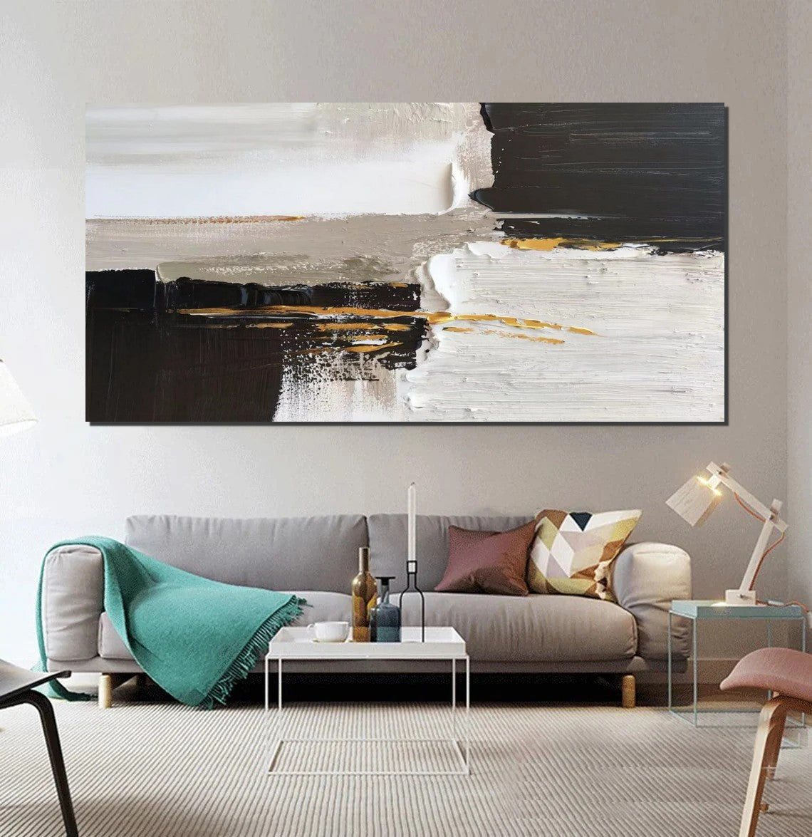 Contemporary Abstract Canvas Wall Art - Hand Painted Large Acrylic Painting for Modern Dining Room Decor | Perfect for Living Room, Bedroom & Office Spaces