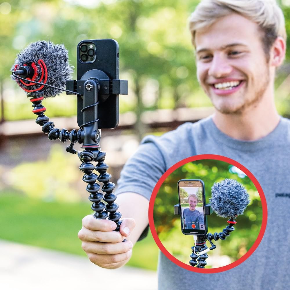JOBY GripTight GorillaPod Magnetic Phone Stand - Super Fast Charging Magsafe Compatible with iPhone 12/13/14, Flexible Tripod for Vlogging, Desk Accessories & Mobile Photography | Perfect for YouTube Creators, Travel Vloggers & Home Office Setup