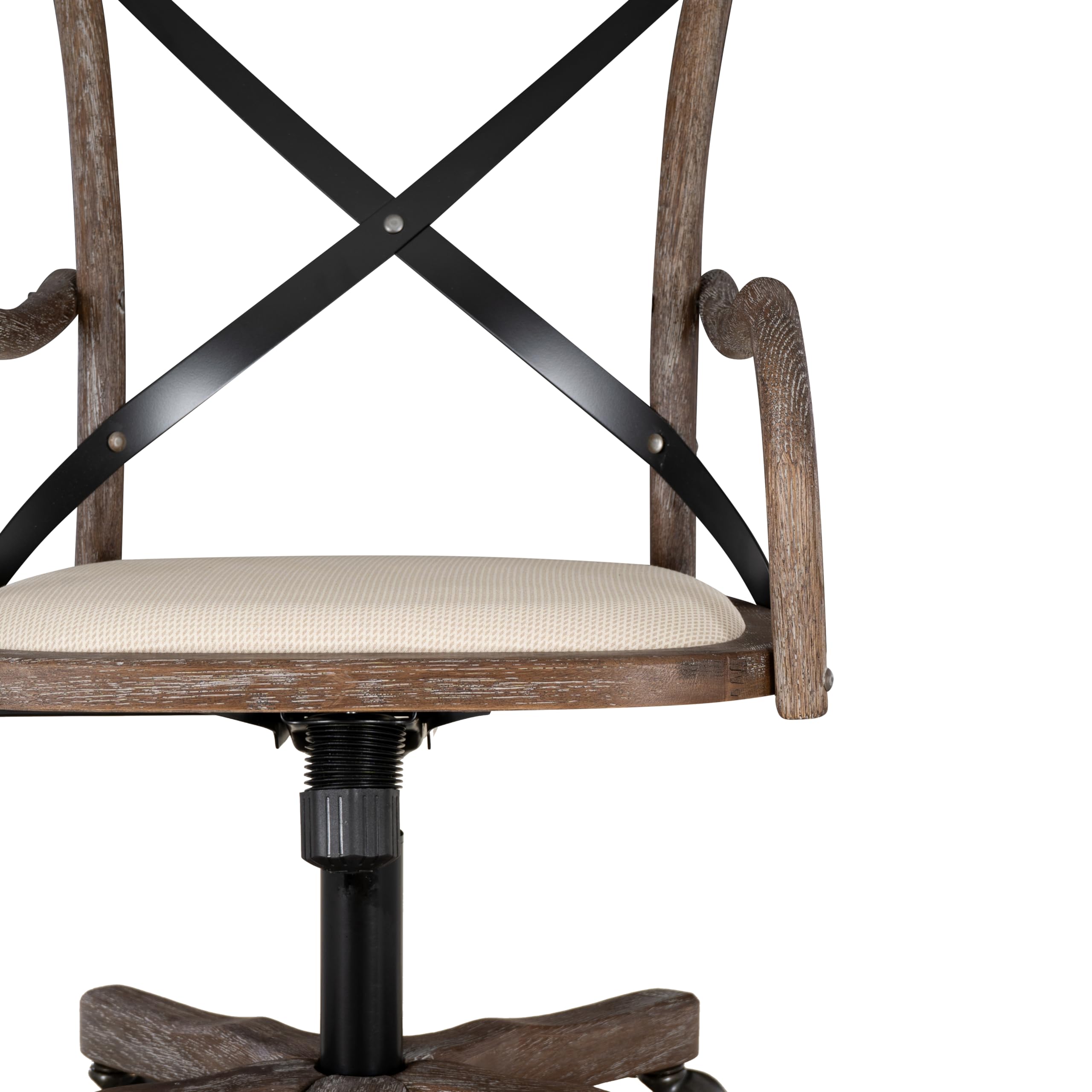 Linon Mavis Grey Fabric Office Chair - Ergonomic Desk Chair for Home & Café - Comfortable Seating for Work, Study, and Dining Areas