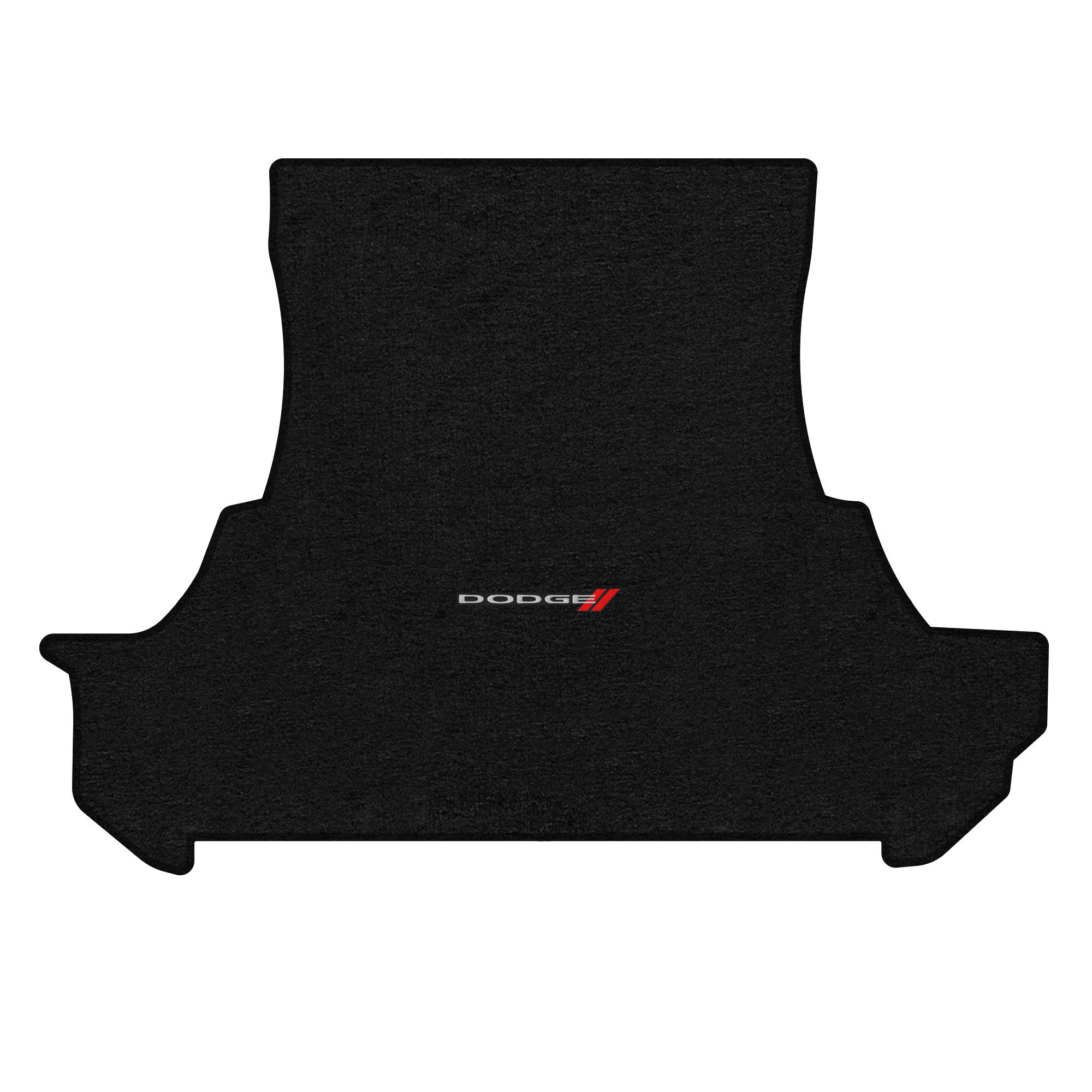 Premium Custom-Fit Carpeted Floor Mats for Dodge Challenger RWD 2012-Present - Luxury Car Floor Liners with Dodge Logo & Red Stripes (Charcoal) - Perfect for Daily Commuting & Road Trips