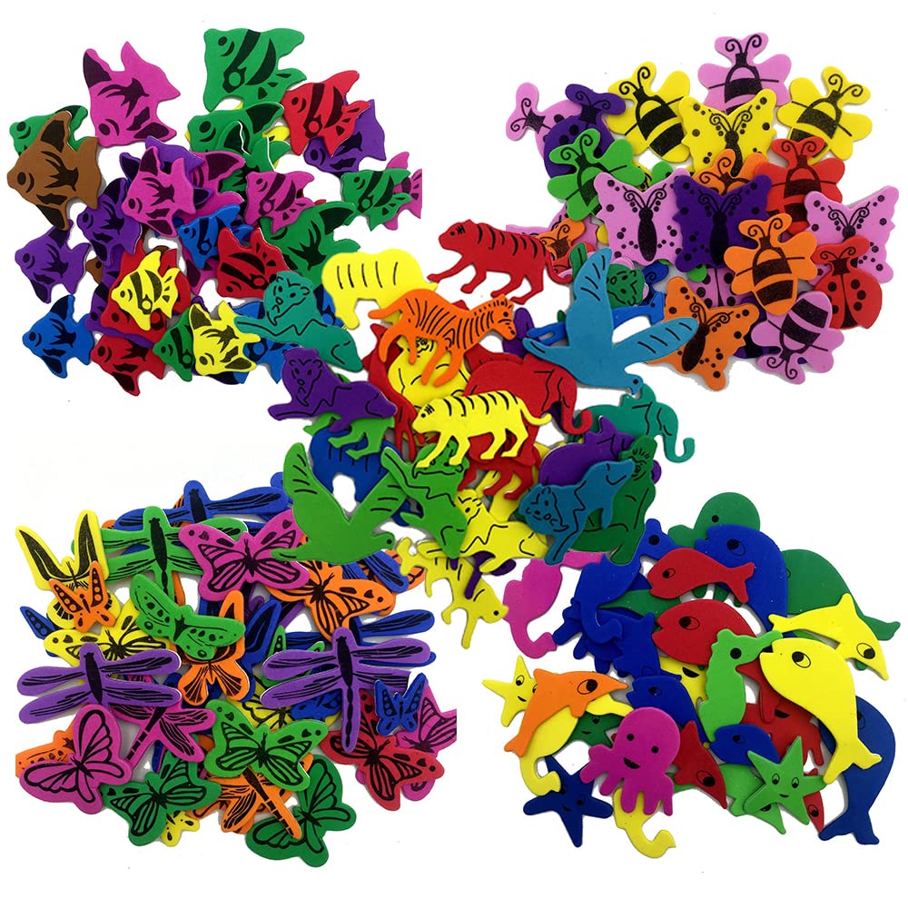 160pcs 3D Colorful Animal Foam Letter Stickers for Journaling, Scrapbooking, Card Making - Ocean & Zoo Theme Decorative Stickers for Office, Home, DIY Crafts (5 Vibrant Colors) - Perfect for Bullet Journals, Planners, Kids Crafts & Room Decor