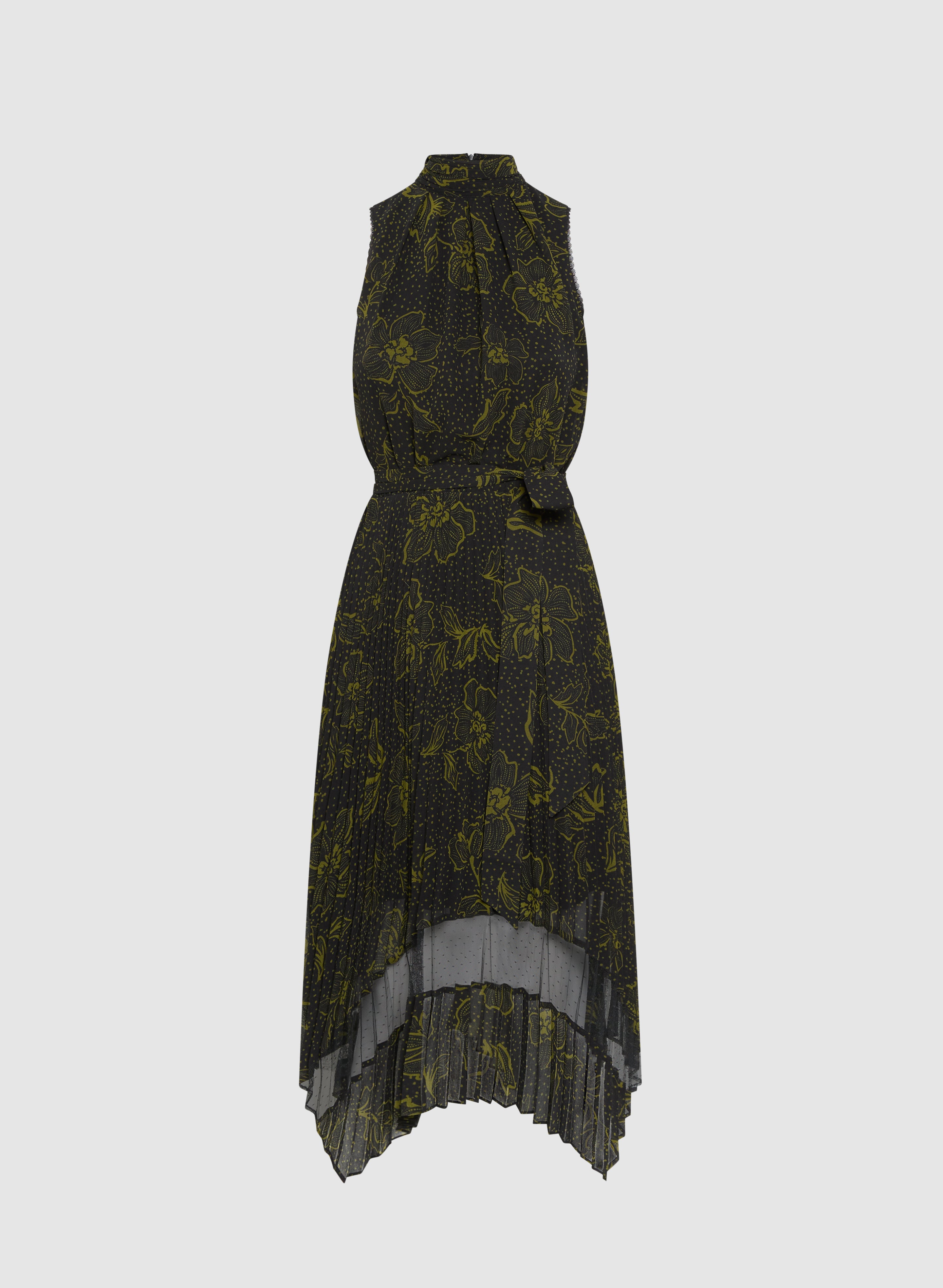 Floral Print Mock Neck Dress for Women - Elegant Long Sleeve Party Dress for Wedding, Cocktail & Special Occasions