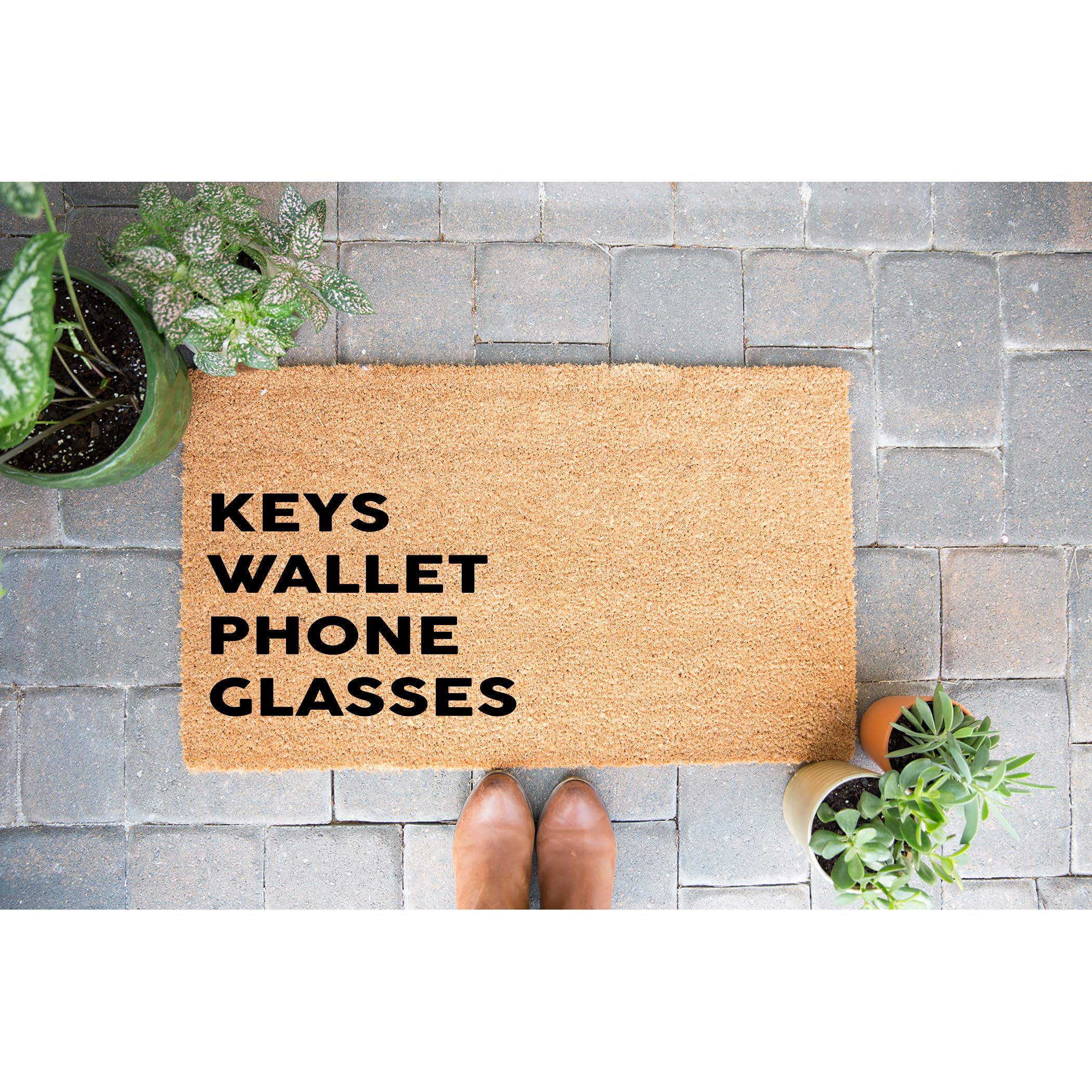 Premium Coir Doormat - Funny Welcome Entryway Rug for Keys, Wallet, Phone & Glasses | Durable & Thick Non-Slip Mat for Home, Office & Outdoor Use