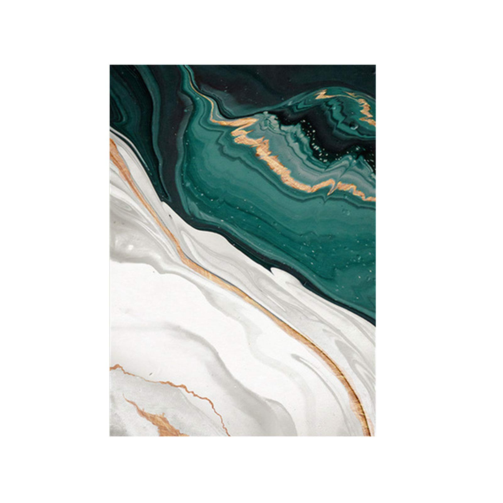 Modern Abstract Gold Foil Line Green Canvas Wall Art - Frameless Painting 40x50cm, Home Decor for Living Room, Bedroom & Office - Perfect for Housewarming Gifts & New Home Decoration