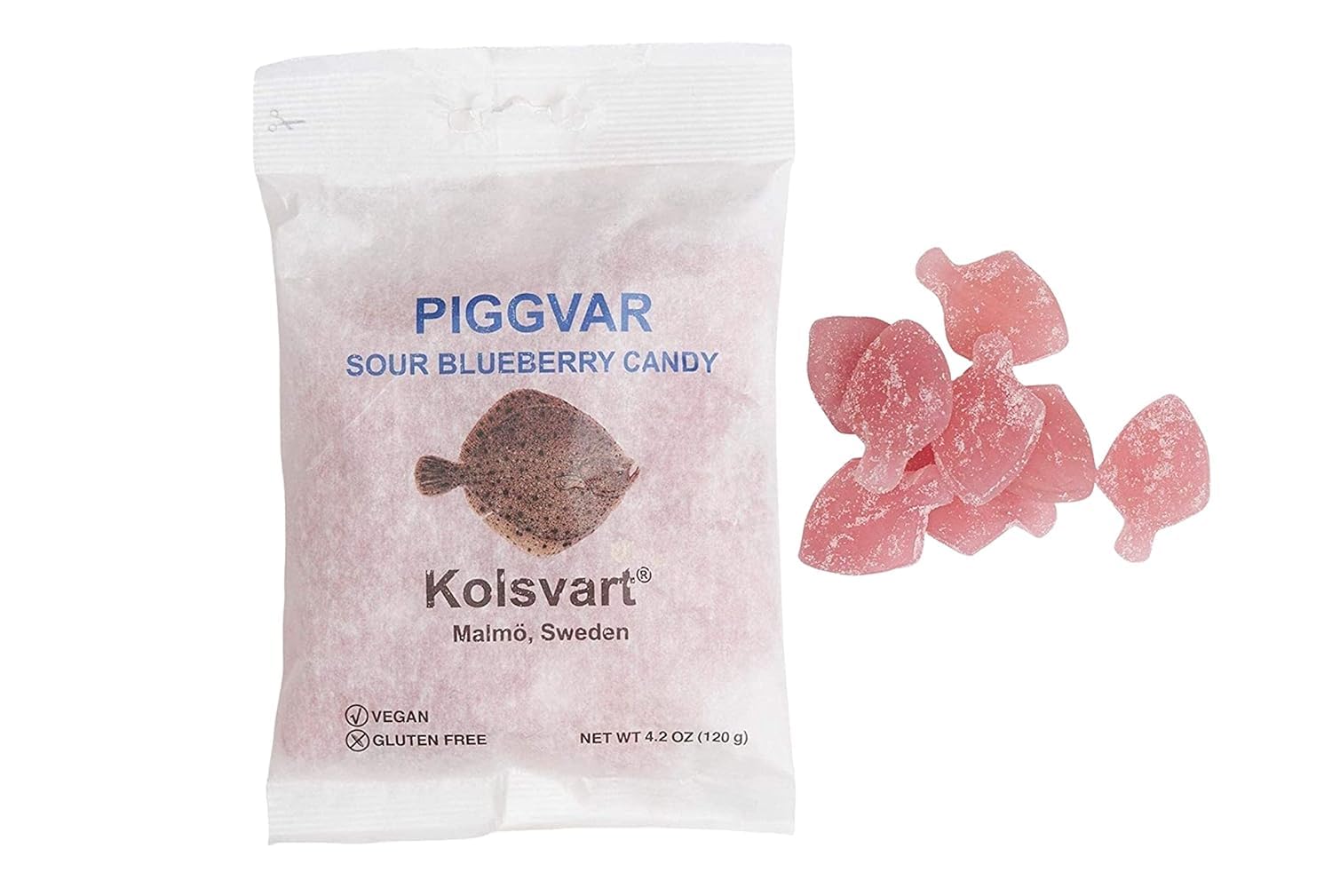 Rudca Food Kolsvart Assorted Candy Pack - 5 Bags (4.2 oz Each) | Raspberry, Blackcurrant, Sour Blueberry, Elderflower & Peppermint Flavors | Perfect for Parties, Office Snacks & Gift Baskets