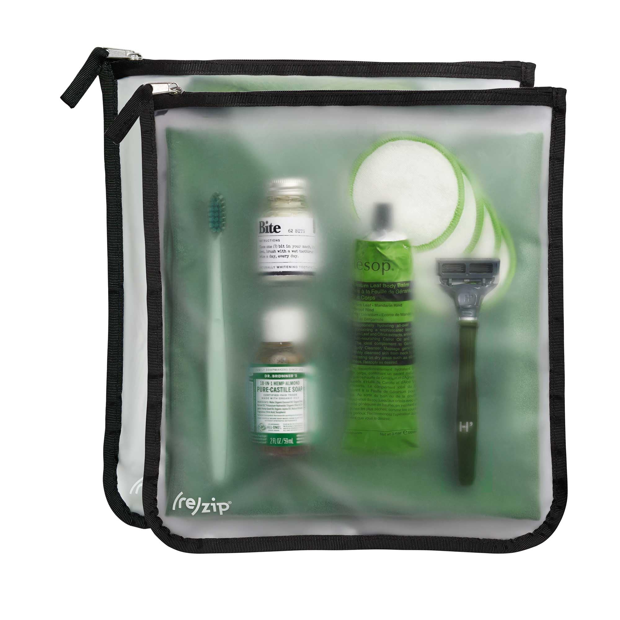Reusable 2-Pack Gallon Size Zippered Storage Bags | BPA-Free Food Grade Plastic | Machine Washable for Travel, Kitchen & Household Organization | Perfect for Meal Prep, Snacks & Clothes Storage (Black)