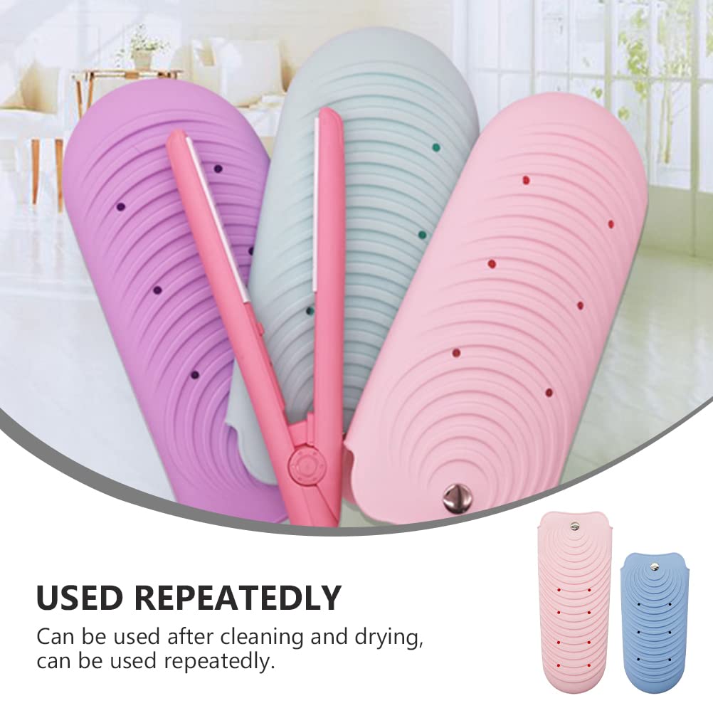 2-Pack Silicone Heat Insulation Covers for Hair Straightener & Curler - Protective Mat Pad for Styling Tools - Prevents Burns & Surface Damage - Perfect for Home Salon, Bathroom, Travel & Beauty Stations
