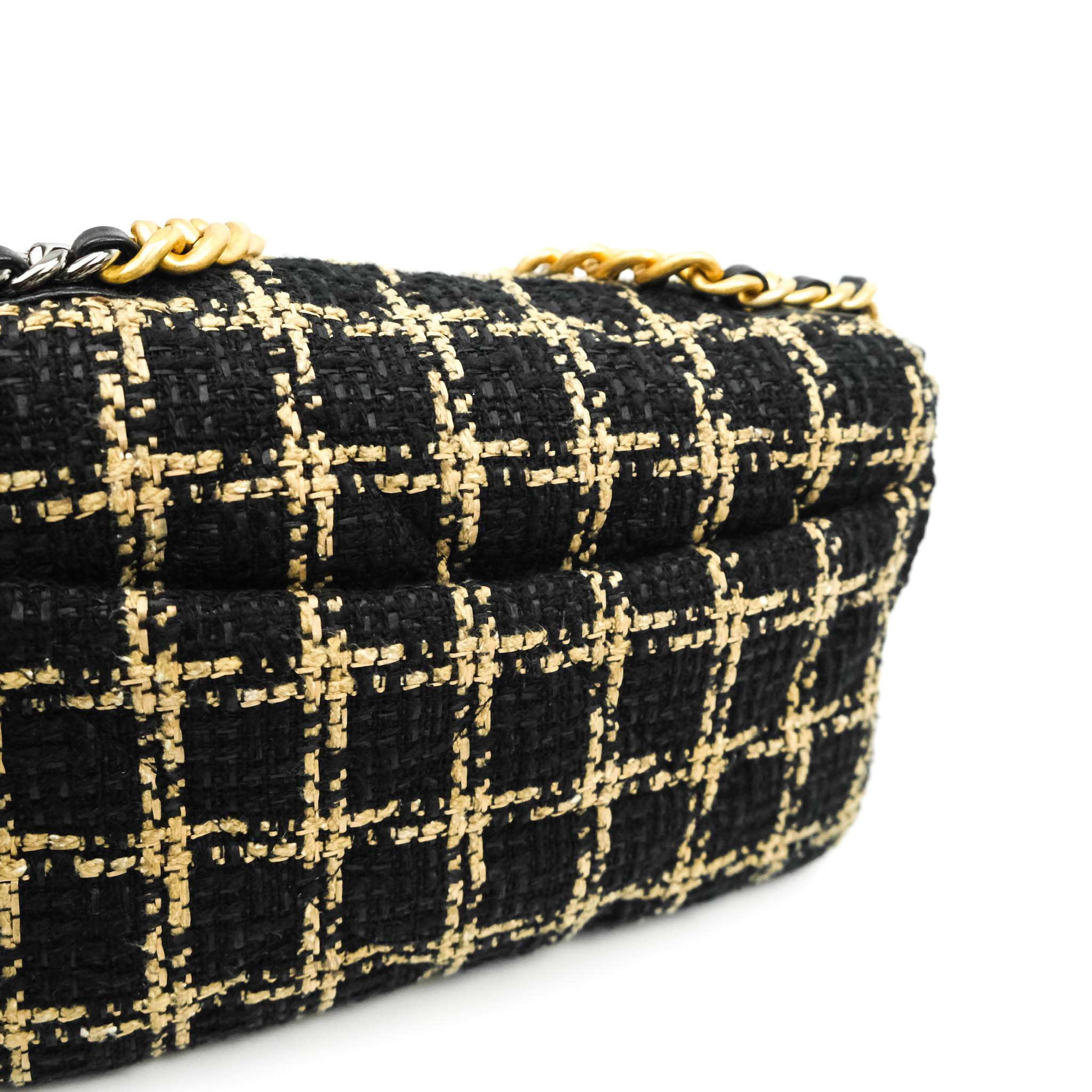 Chanel 19 Small Flap Bag - Black & Beige Tweed with Mixed Hardware | Luxury Designer Handbag for Women | Perfect for Work, Evening Events & Special Occasions