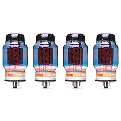 JJ KT88 Blue Glass Power Vacuum Tube Quad Set - Premium Audio Tubes for Guitar Amps, Hi-Fi Systems & Tube Amplifiers (Set of 4)