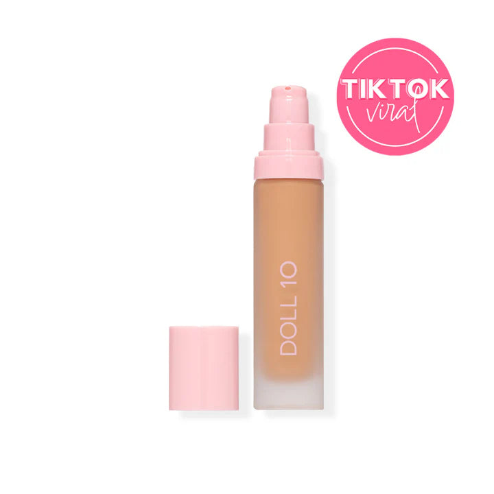 Doll 10 TCE Super Coverage Serum Makeup with Peptides - Full Face Foundation for Flawless Coverage | Perfect for Daily Wear & Special Occasions