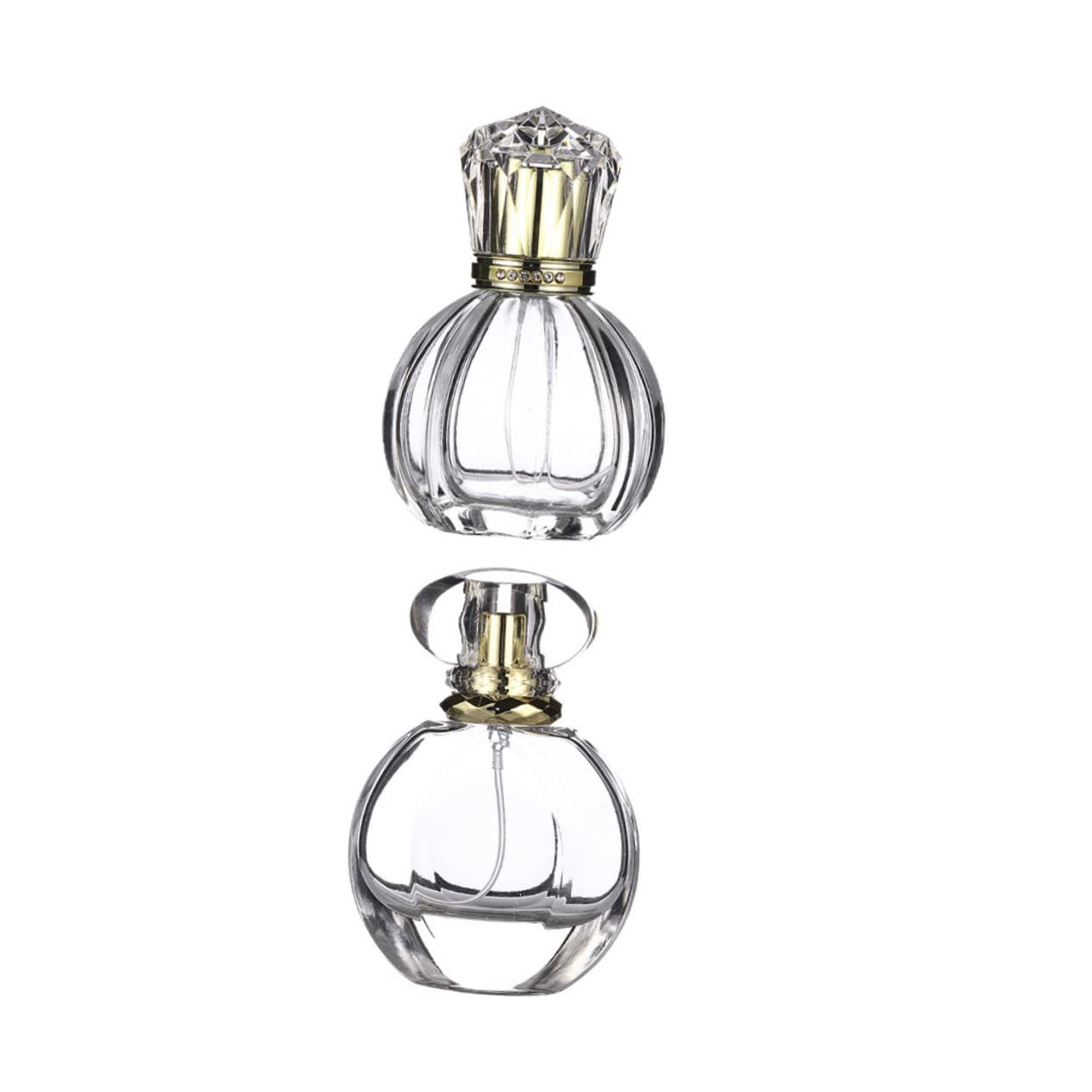 minkissy 2pcs Vintage Glass Perfume Bottles with Sprayer - Refillable Essential Oil & Fragrance Travel Bottles for Women, Portable Perfume Atomizer for Purse, Gym, Office & Travel