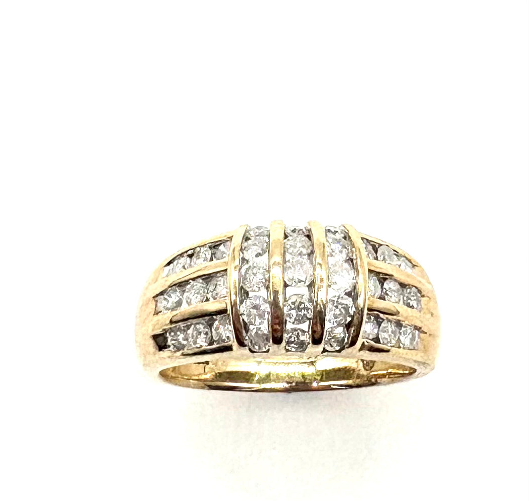 10K Yellow Gold Diamond Cross Knot Ring for Women - Elegant Stackable Jewelry for Weddings, Anniversaries & Gifts