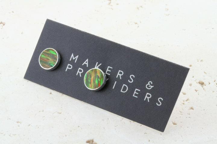 Natural Opal Stud Earrings - Round Yellow Mix Gemstone Jewelry for Women - Perfect for Parties, Weddings & Everyday Wear