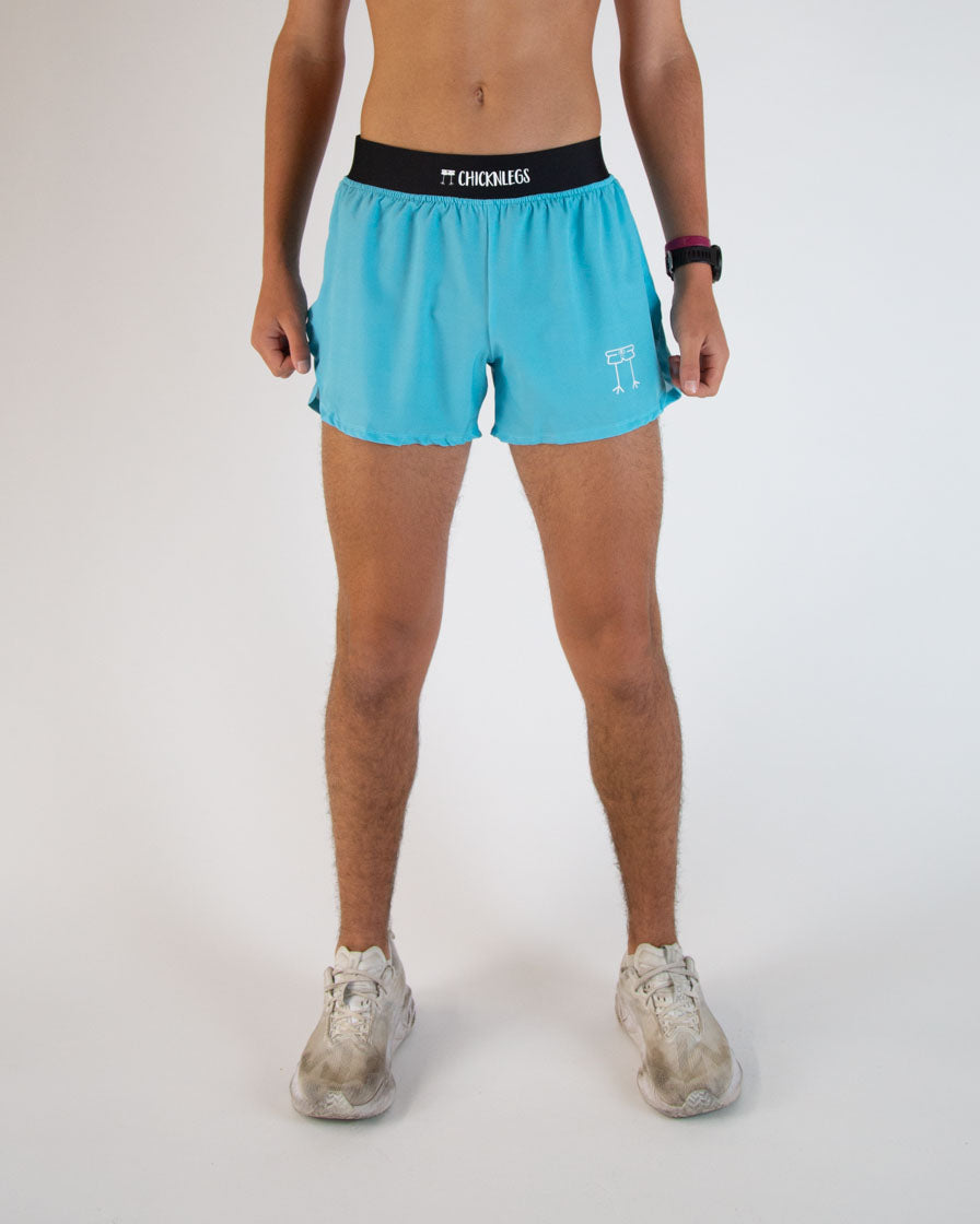 Men's Athletic 4-Inch Split Running Shorts - Lightweight & Breathable Sky Blue Workout Shorts for Gym, Jogging & Outdoor Sports