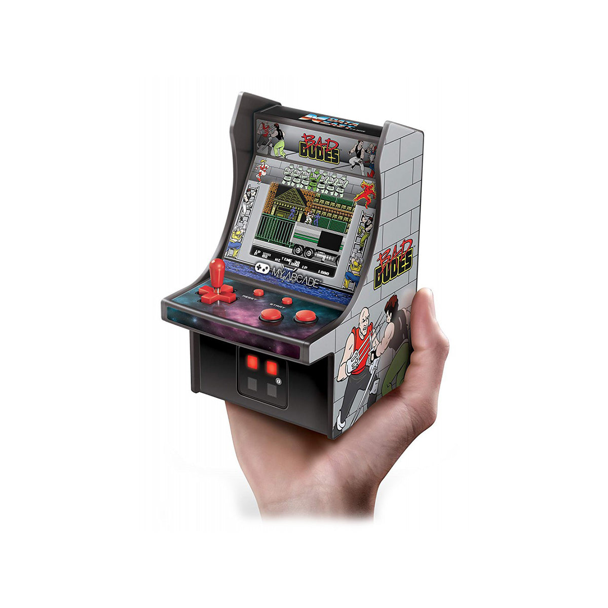My Arcade Retro Bad Dudes Micro Player - Classic Arcade Game Console with 100+ Games, Portable Handheld Gaming Device for Kids & Adults - Perfect for Travel, Commute, and Home Entertainment