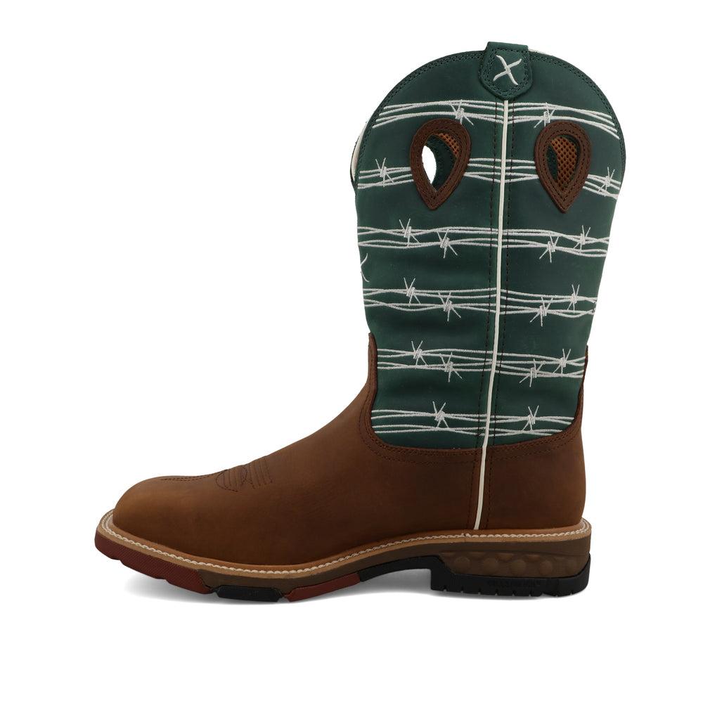 Men's 12 Inch Western Work Boots - Durable Leather Cowboy Boots for Ranch, Construction & Outdoor Work - Comfortable Safety Footwear for Ranchers, Farmers & Laborers