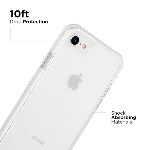Case Mate Tough Series Clear Protective Case for iPhone SE 2022 (3rd Gen) - Shockproof & Scratch-Resistant Cover for Everyday Use, Work & Outdoor Activities