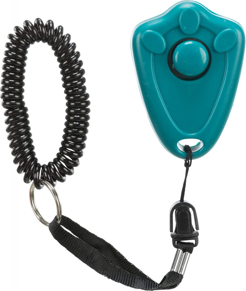 Trixie Dog Training Clicker with Spiral Wrist Loop - Effective Sound Sensitive Pet Training Tool for Obedience & Basic Skills | Special Audible Signal (6cm) - Perfect for Home, Park & Professional Dog Training Sessions