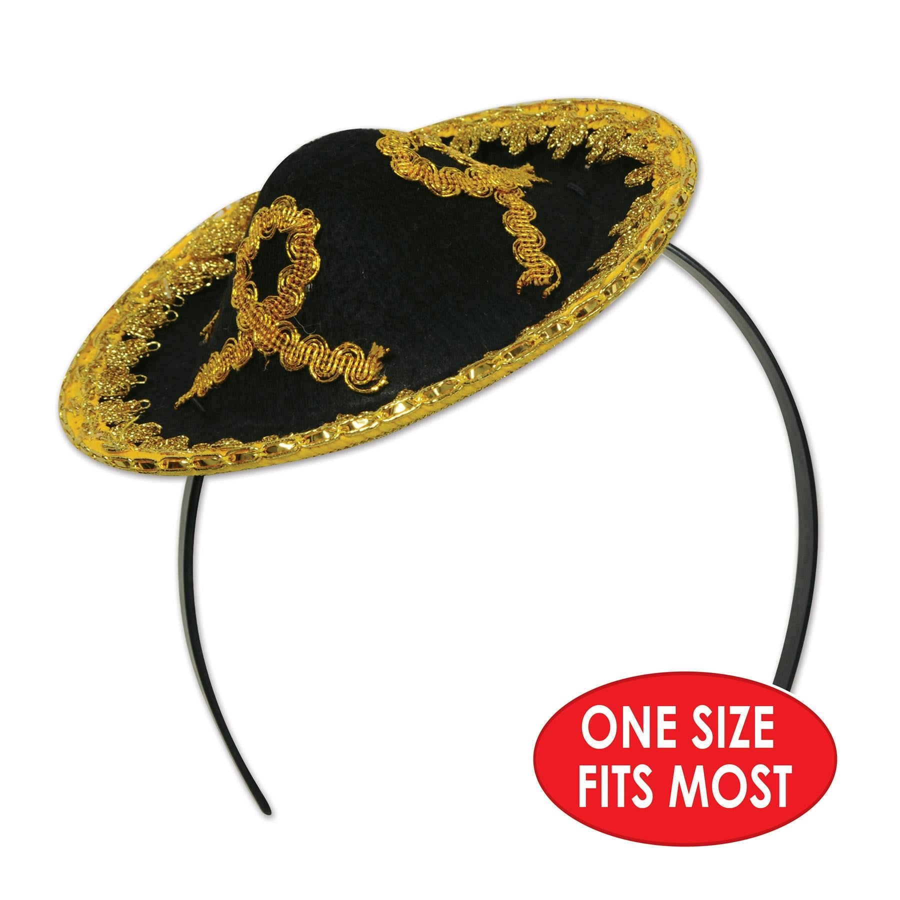 12 Pack Beistle Fiesta Sombrero Headbands - Colorful Mexican Party Hats for Cinco de Mayo, Birthday Celebrations & Themed Events