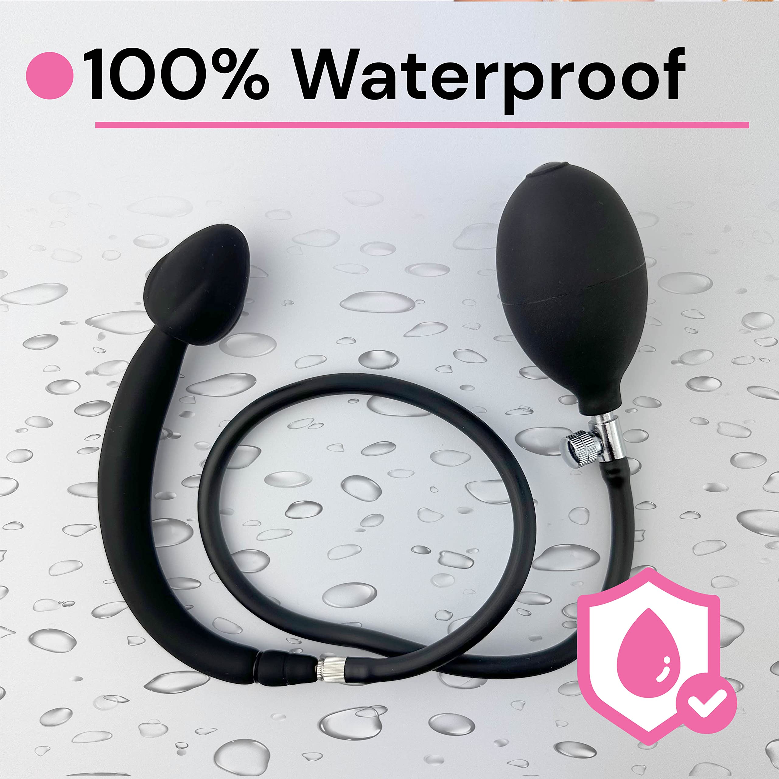 Inflatable Anal Plug with Metal Ball Pump ⌀4.5cm - Beginner Butt Plug for Women & Men - Black ABS+Silicone Prostate Massager - Sex Toy for Couples & Solo Play - Perfect for Beginners & Anal Training