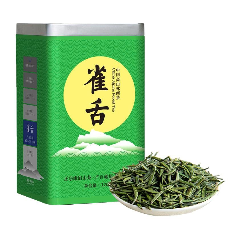 Premium Sichuan High Mountain Green Tea - 120g Early Spring Tender Buds, Fresh & Fragrant Loose Leaf Tea for Daily Brewing, Gift Giving & Relaxation
