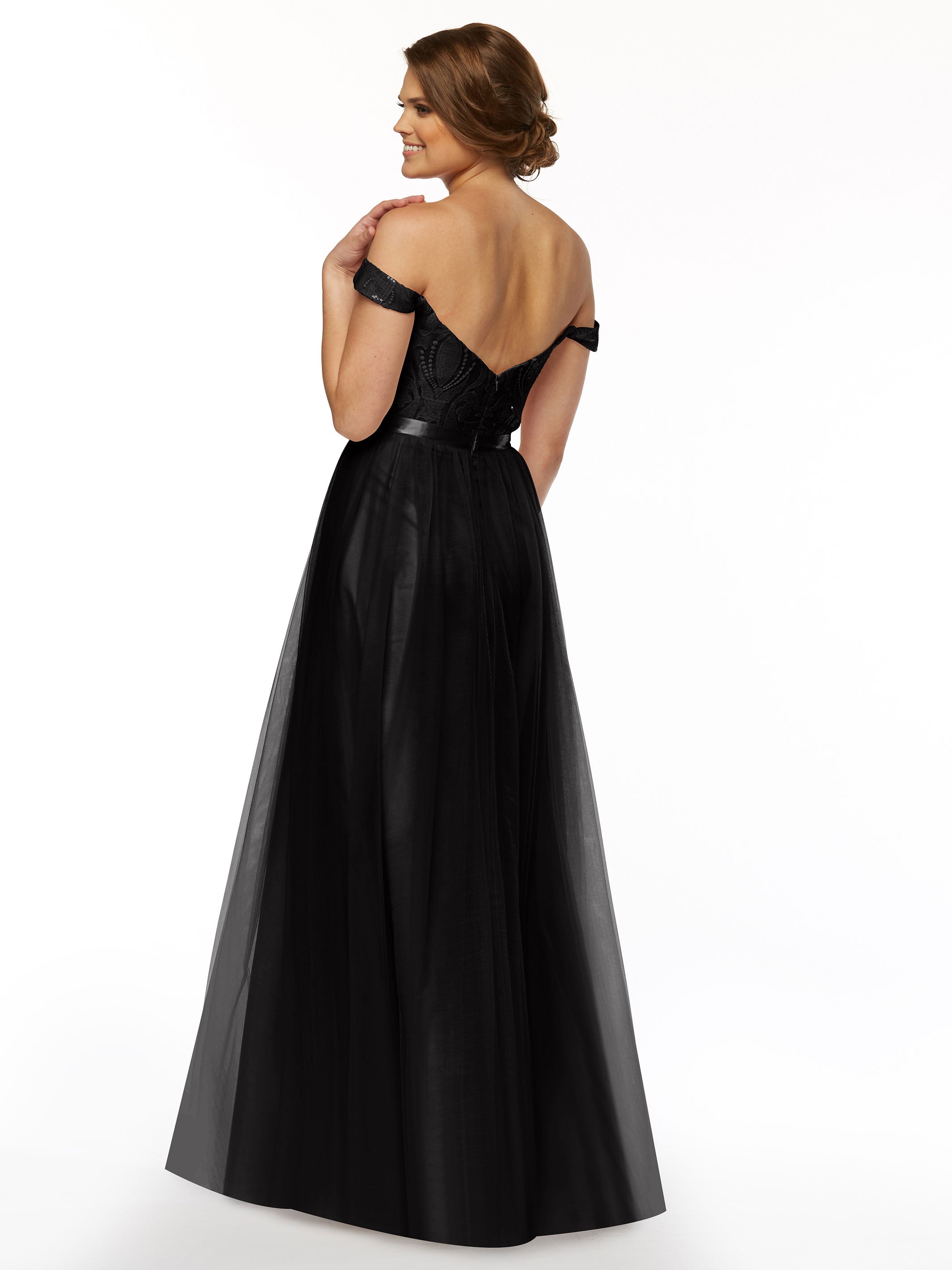Elegant Off-the-Shoulder Sequin Lace A-Line Bridesmaid Dress - Perfect for Weddings, Prom & Formal Events