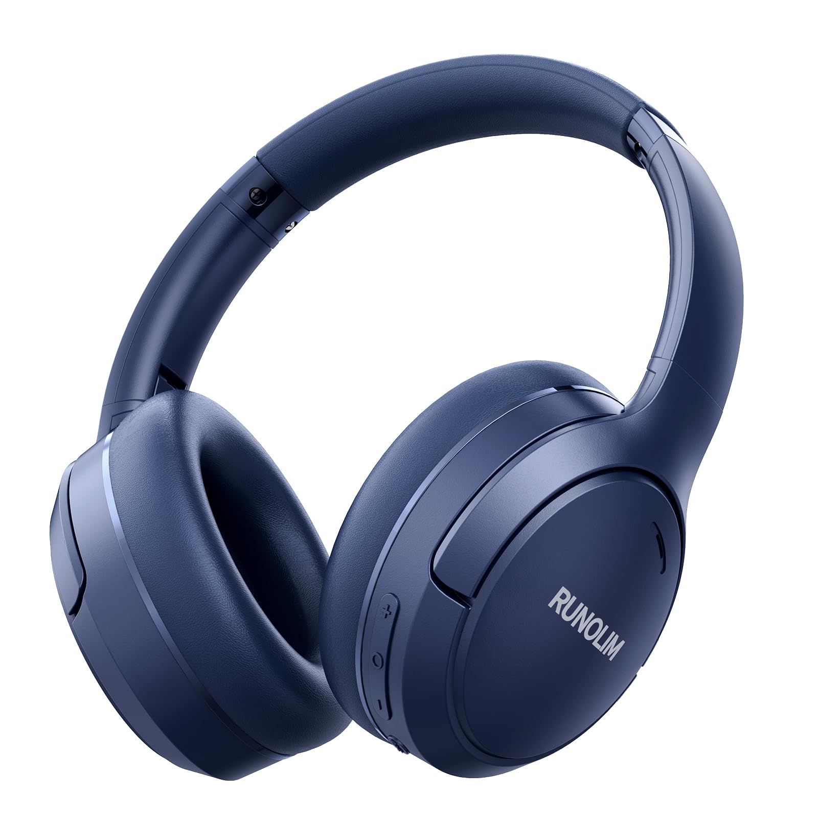 RUNOLIM Hybrid Active Noise Cancelling Wireless Over-Ear Bluetooth Headphones with Microphone - 65H Playtime, Foldable Design, HiFi Audio & Deep Bass - Perfect for Home, Travel, Office & Commuting
