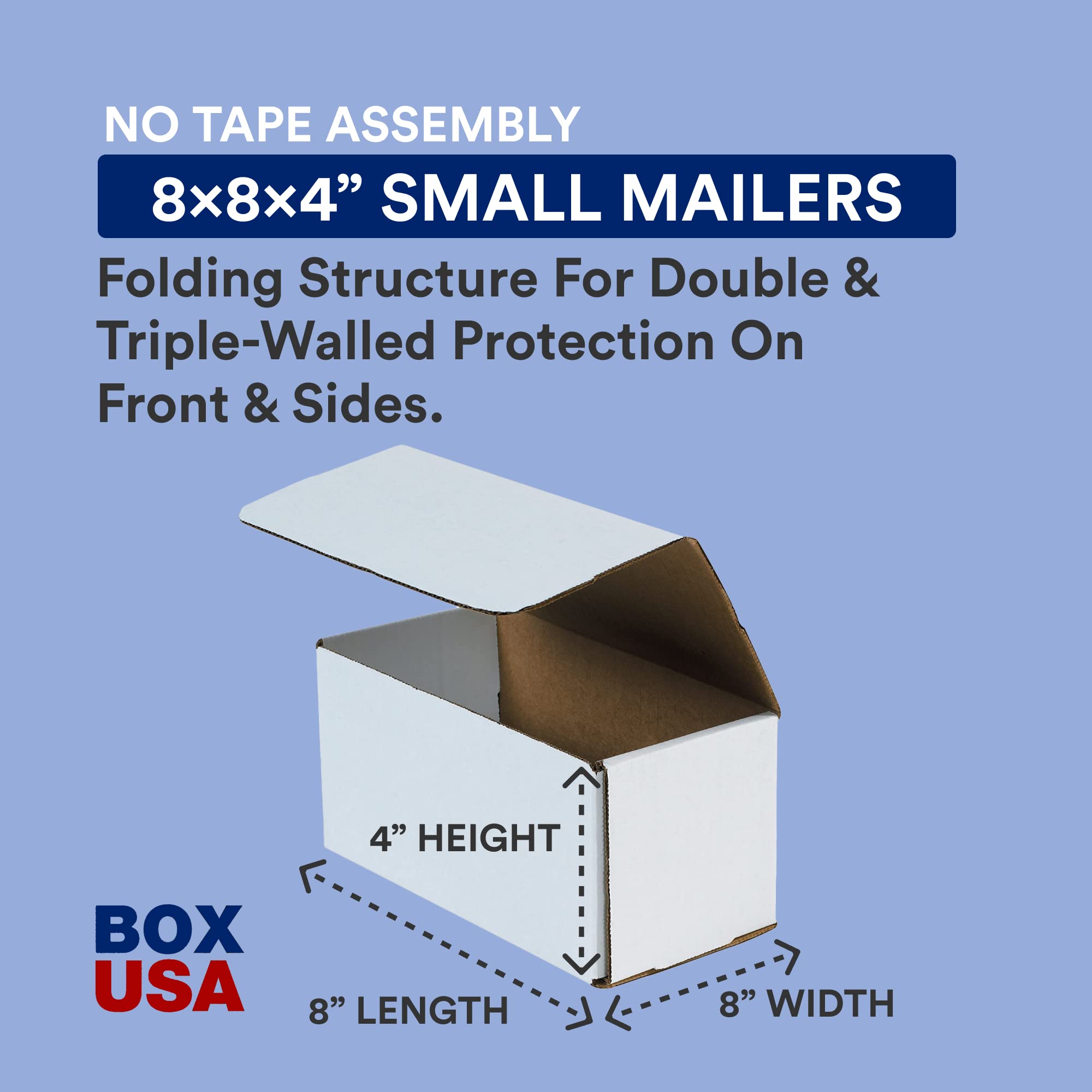 BOX USA Small Moving Boxes 8x4x4 Inches (50-Pack) - Corrugated Cardboard Storage Boxes for Packing, Shipping & Home Organization | Perfect for Moving Houses, Office Supplies Storage & Mail Packaging