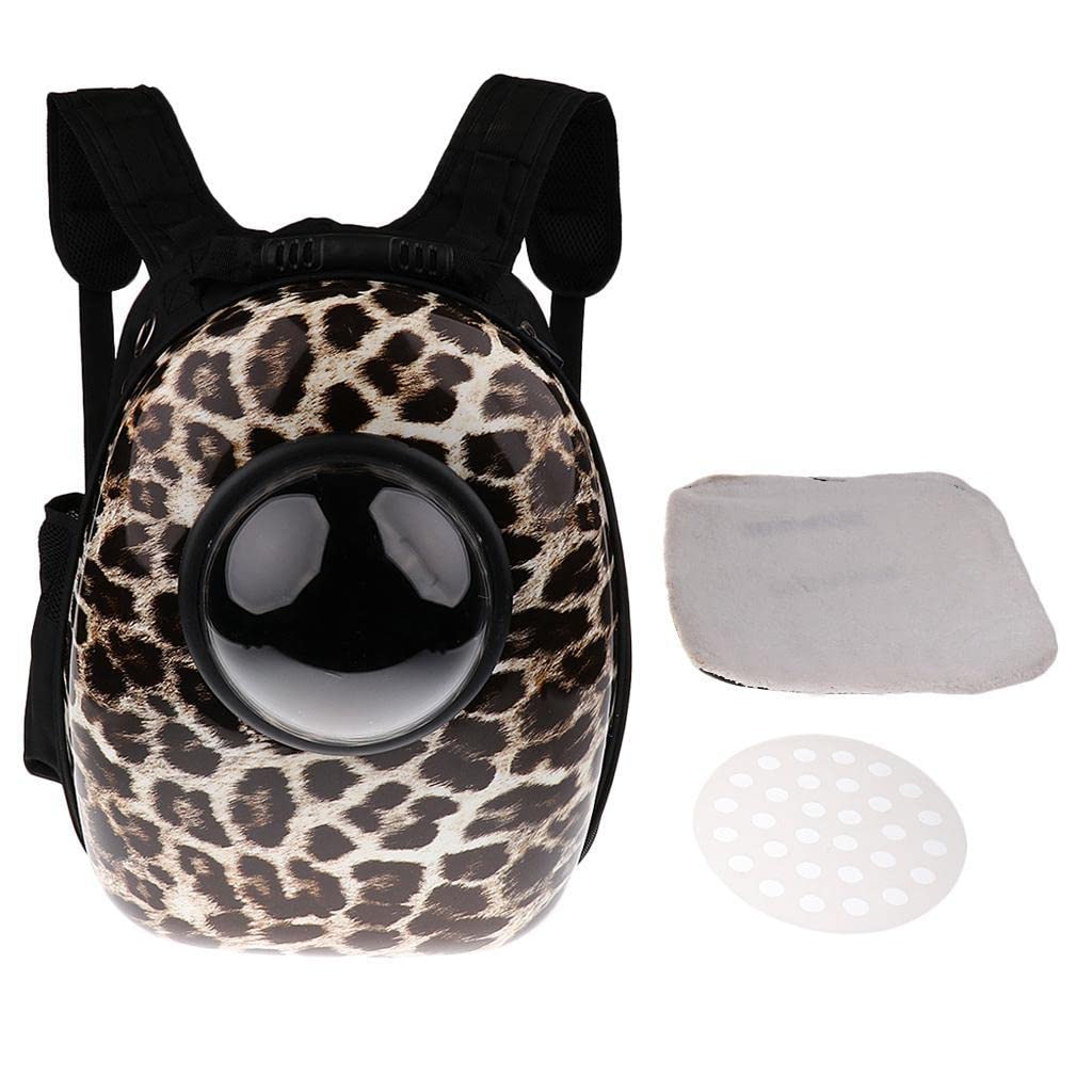 Enakshi Fashion Pet Travel Backpack - Astronaut Capsule Carrier for Cats & Dogs | Leopard Print Pet Carrier | Airline Approved Pet Tote for Travel, Hiking & Outdoor Adventures