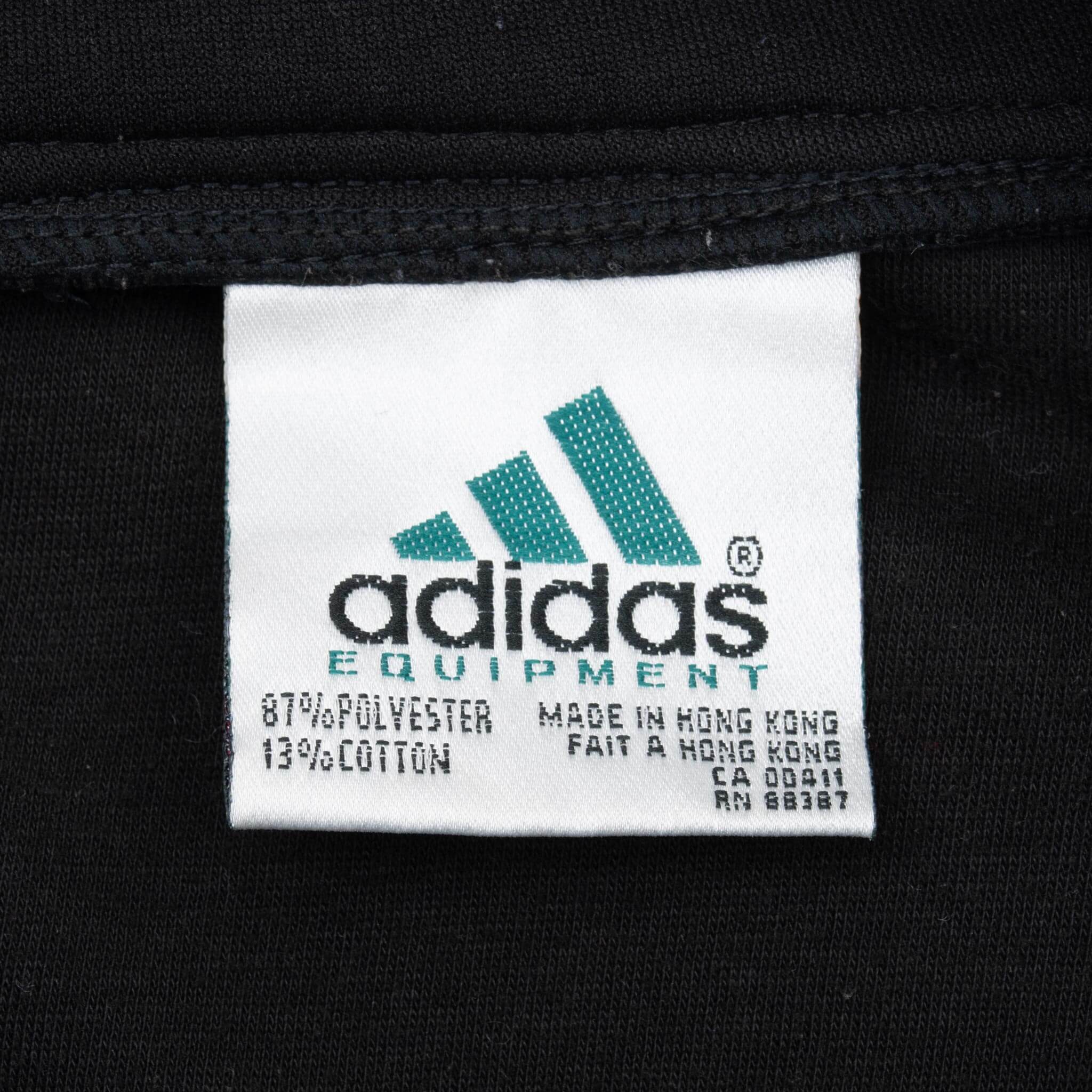 Vintage Adidas Equipment Black & Red Pullover Track Jacket 1990s Large - Retro Athletic Wear for Running, Gym & Street Style Fashion