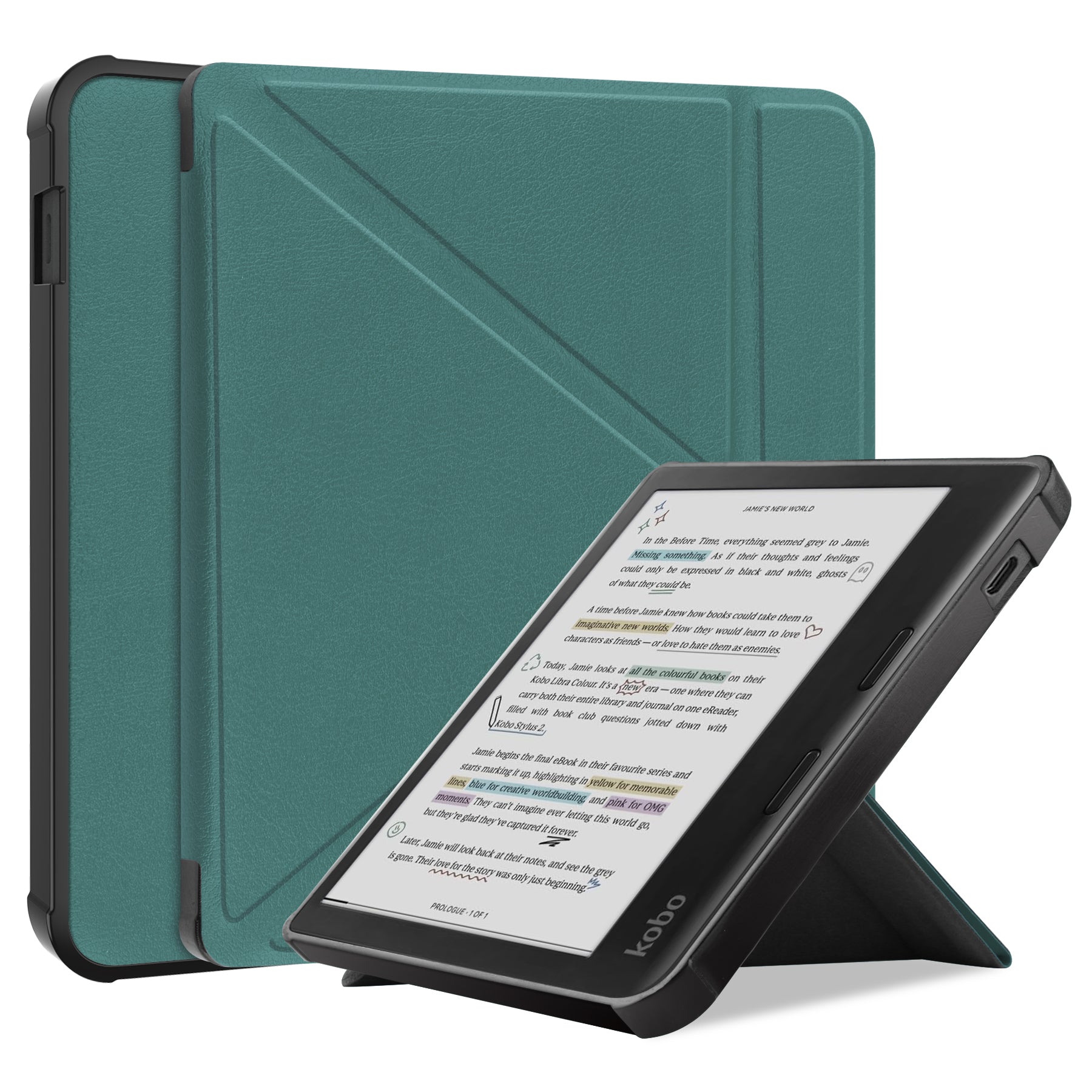 KOBO Case - Durable Solid Green Protective Cover for Tablets & E-Readers | Perfect for Travel, Work & Home Use