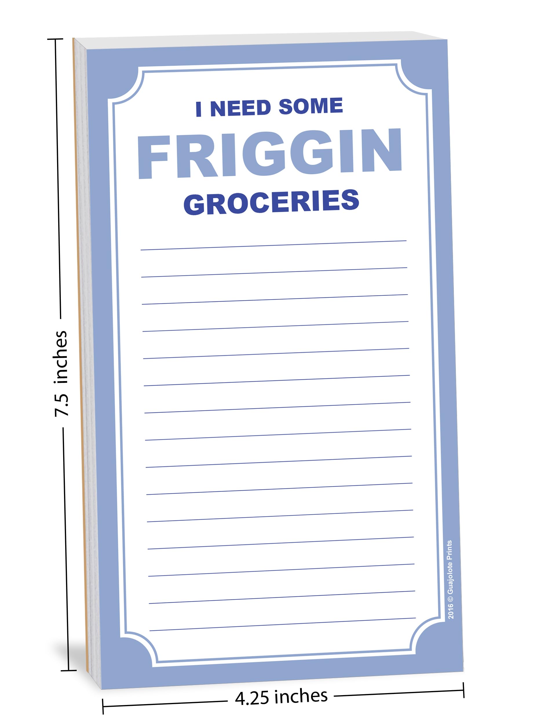 Funny Magnetic Grocery List - 50 Sheets for Fridge Shopping