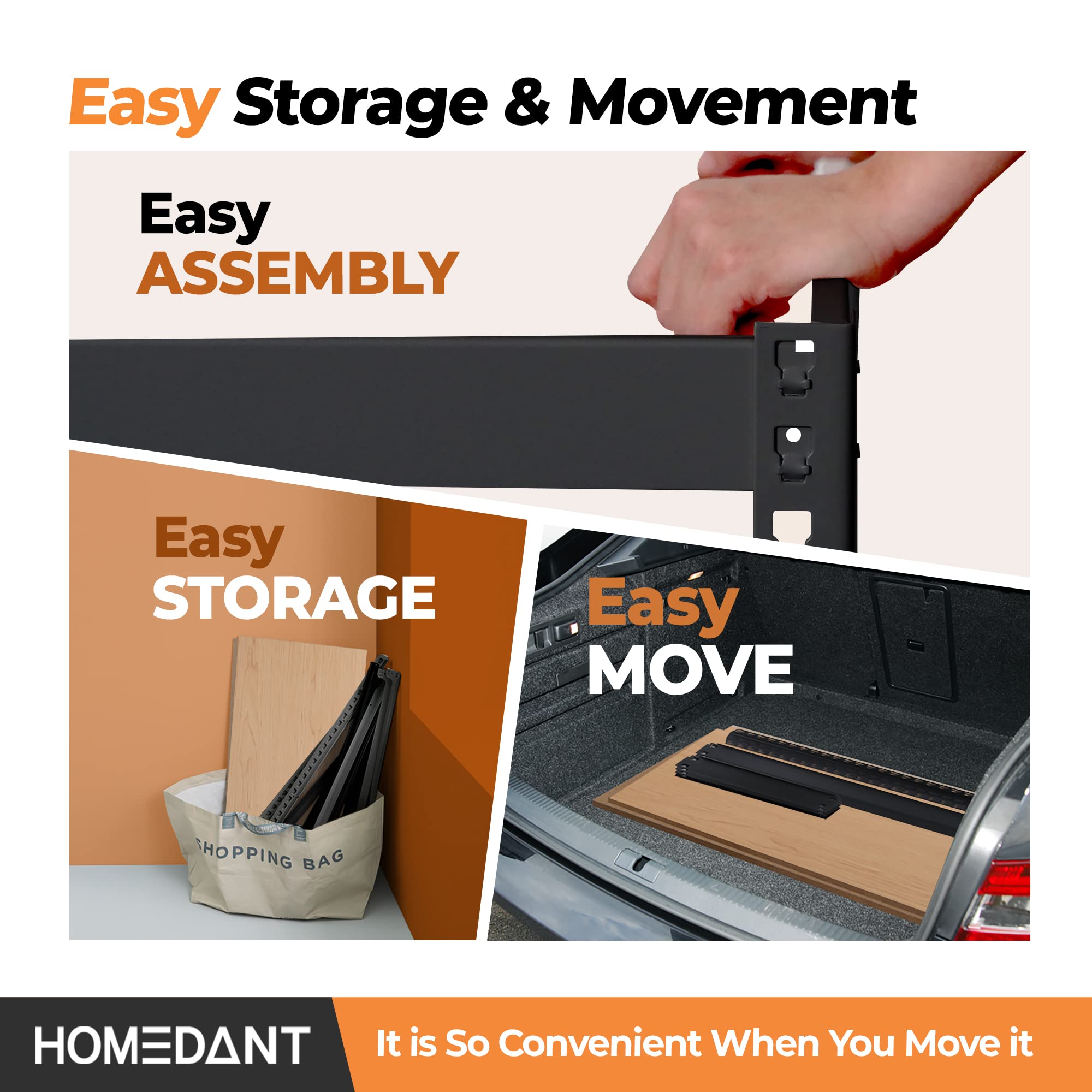 5-Tier Heavy Duty Metal Storage Shelves - Adjustable Boltless Garage Shelving Unit (35.9