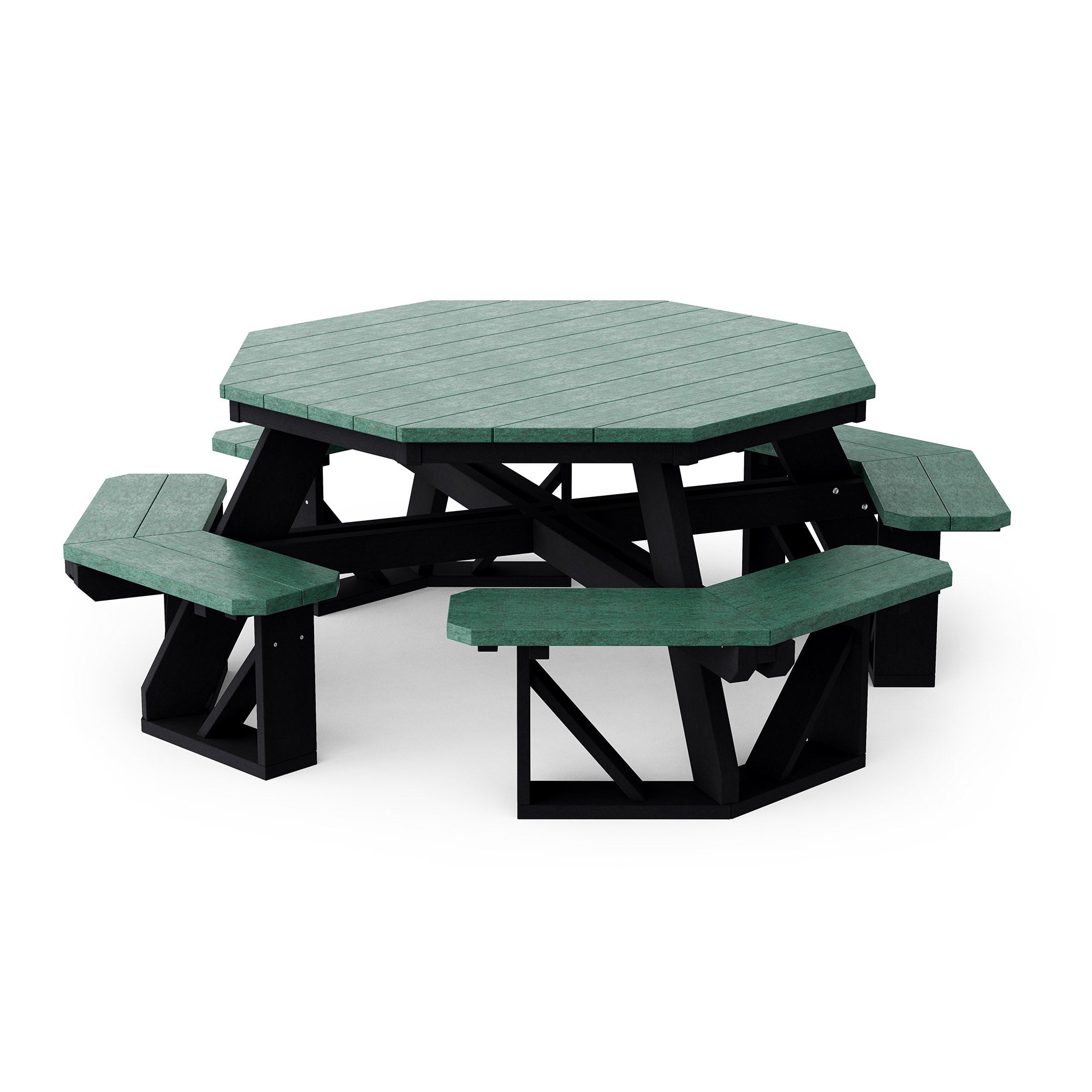 Heritage Octagon Picnic Table - 8-Person Outdoor Dining Set for Backyard, Patio, Garden, Park & Camping - Durable All-Weather Wooden Picnic Bench