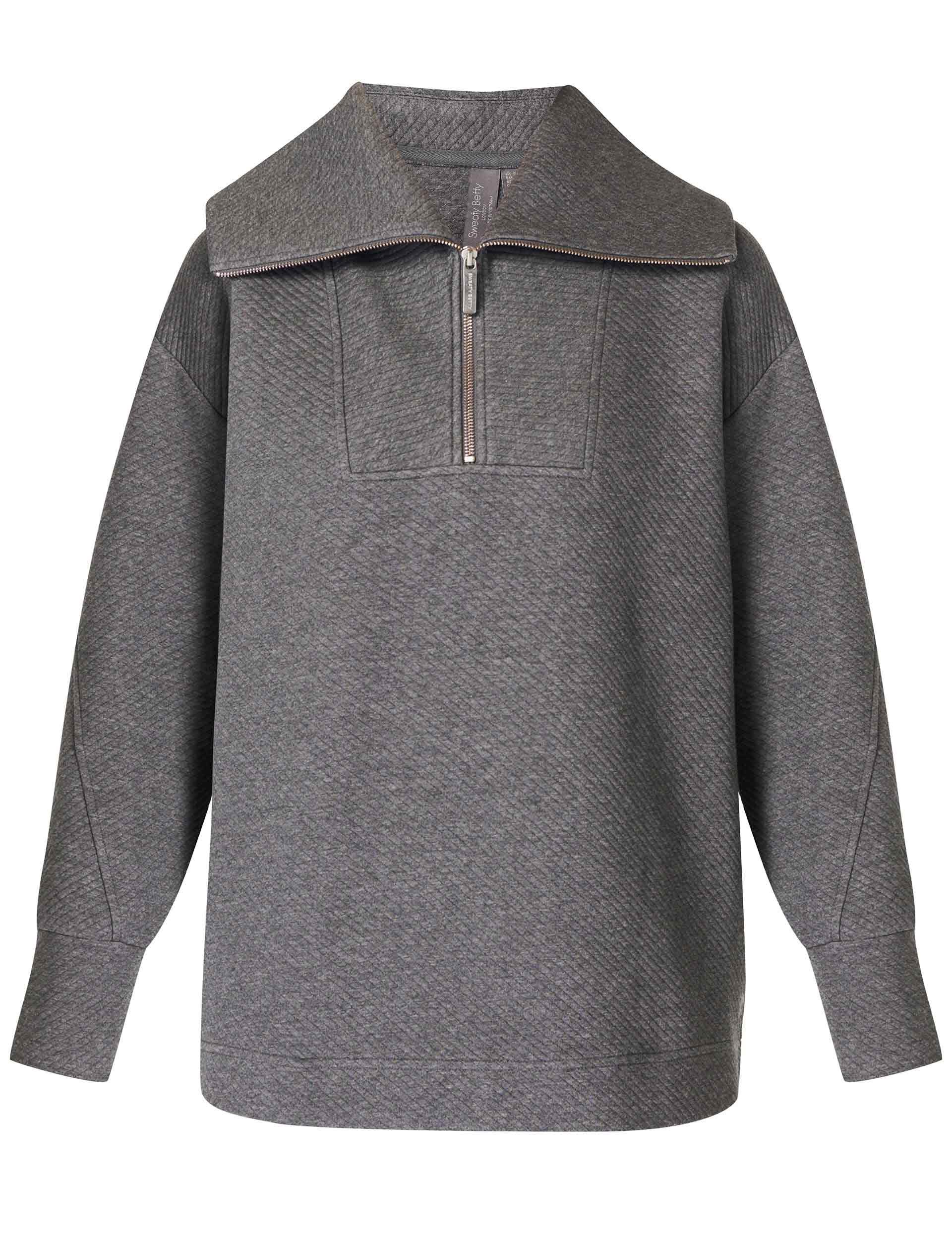 Stylish Radiant Half Zip Sweatshirt for Women & Men | Soft Fleece Pullover | Charcoal Grey Marl | Casual Wear, Gym, Outdoor Activities