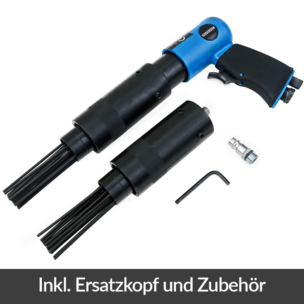 MONZANA® Pneumatic Needle Scaler 4,000 RPM 260 L/min Air Chisel Hammer for Rust & Paint Removal - Includes Replacement Head - Ideal for Automotive, Metalworking & Surface Prep