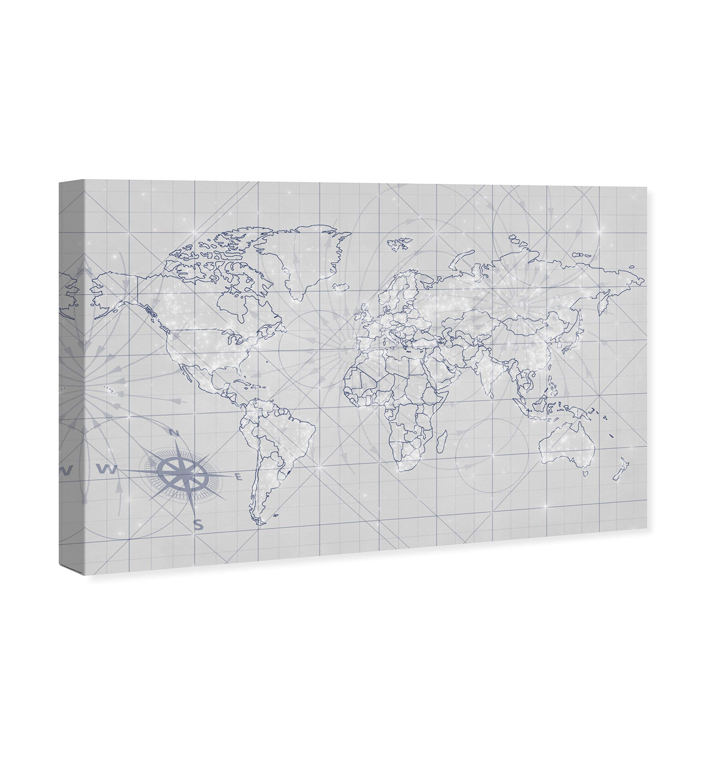 Oliver Gal Artist Co. Star Map Silver and Navy Canvas Wall Art Prints - Perfect for Home Decor, Office & Living Room Wall Decorations