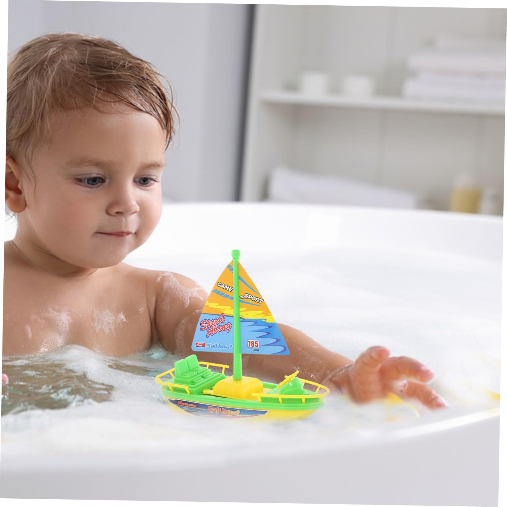 LALADEFIEE Bath Speed Boat Toy - Fun Water Play & Bathtub Toys for Babies & Toddlers - Durable Plastic Bathroom Toy for Kids - Perfect for Pool, Beach & Indoor Water Play