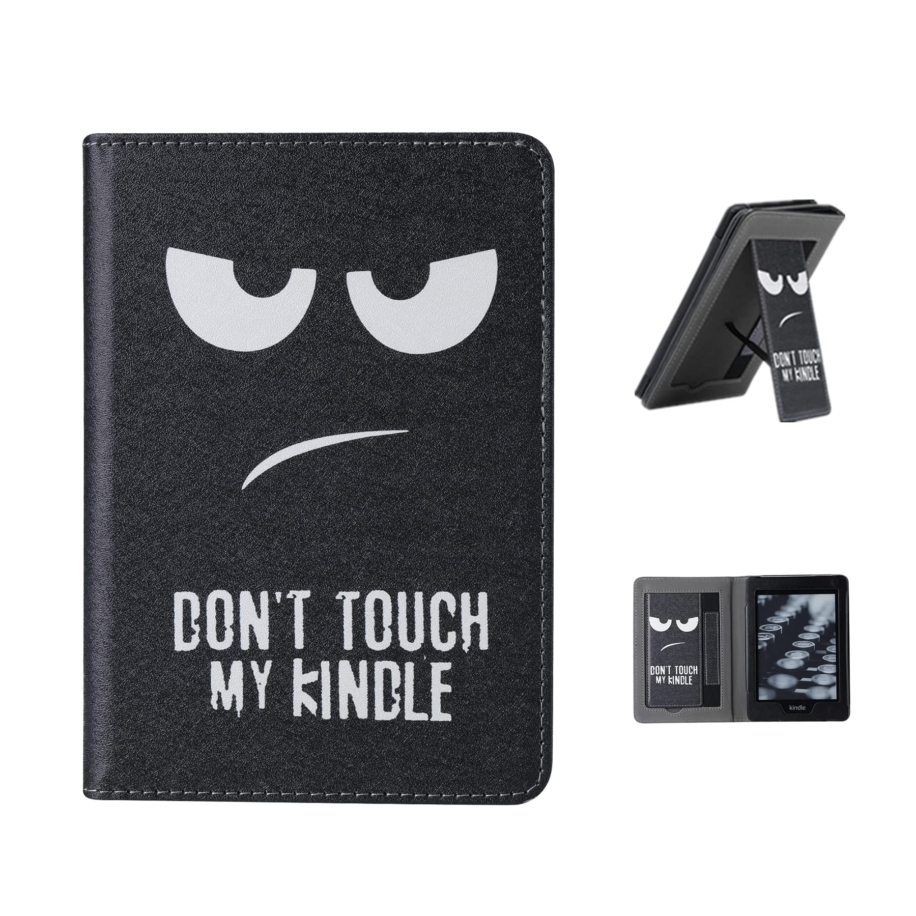 Premium PU Leather Stand Case for Kindle 11th Generation (2022 Release) - Auto Sleep/Wake Cover with Hand Strap - Compatible with Kindle Basic 6
